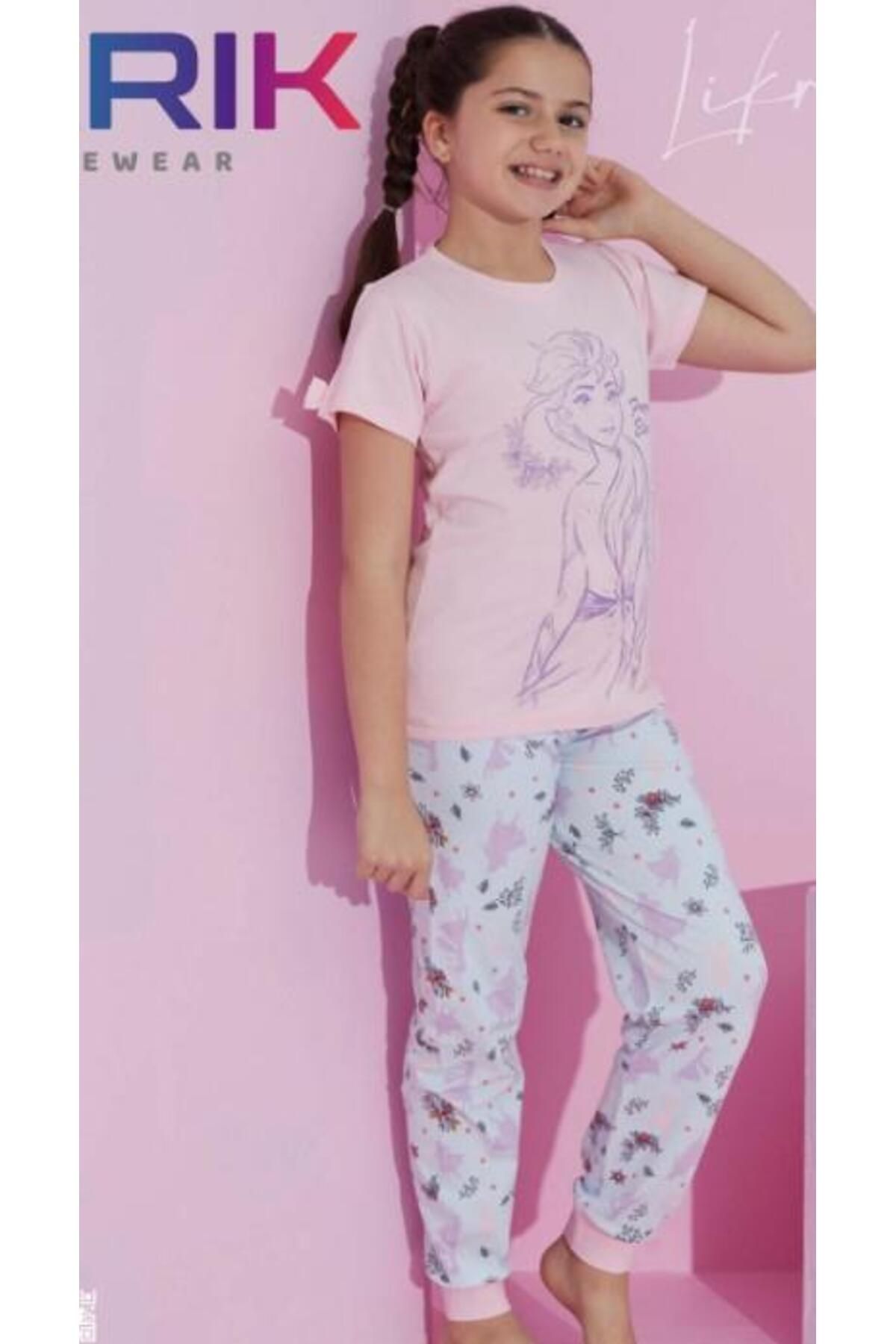 RAPAPA Kız Çocuk Frozen Baskılı Kısa Kol Pijama Takımı 2612