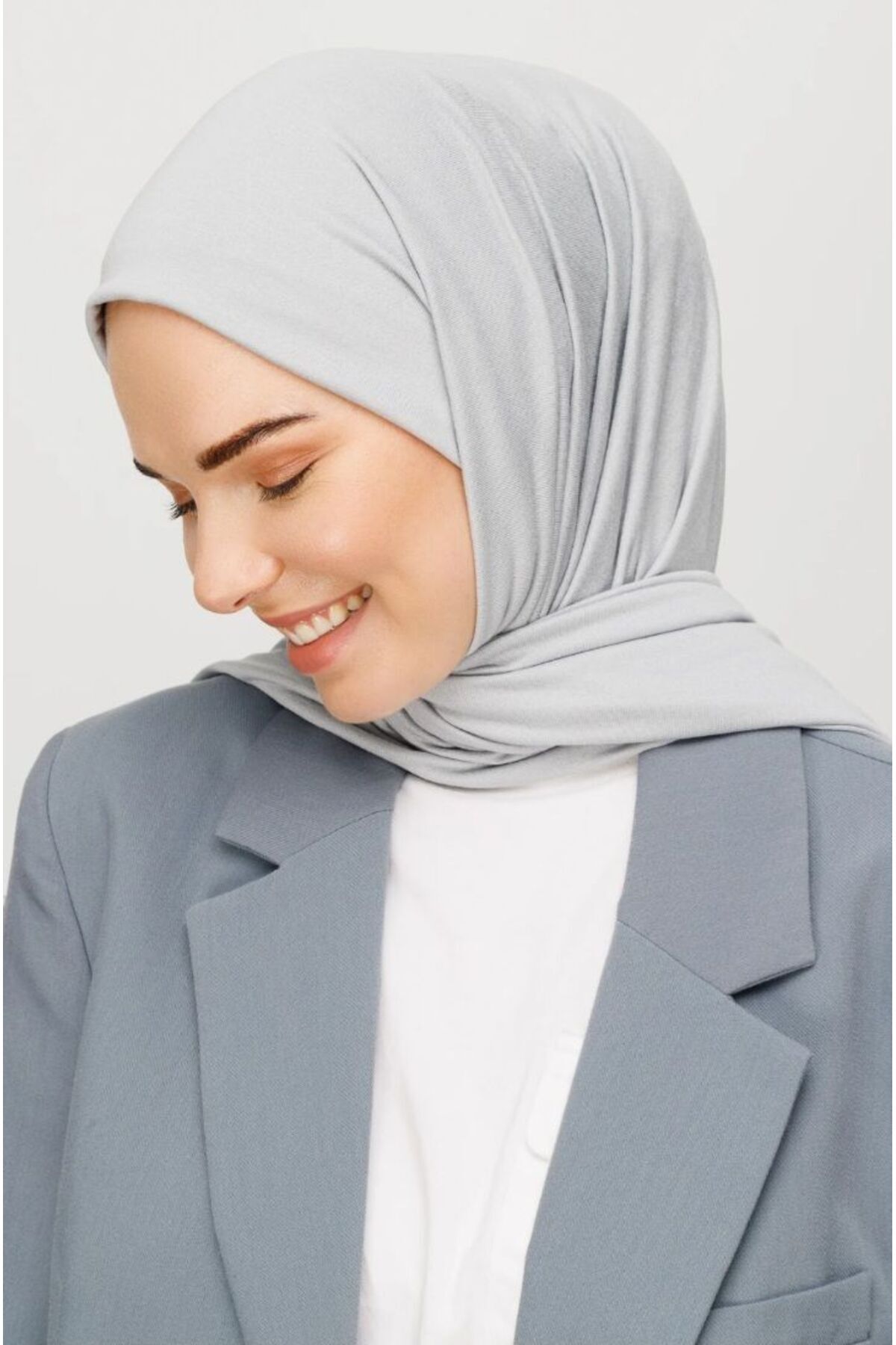 FRESCO SCARFS Tesettür Hijab Penye Şal Gümüş