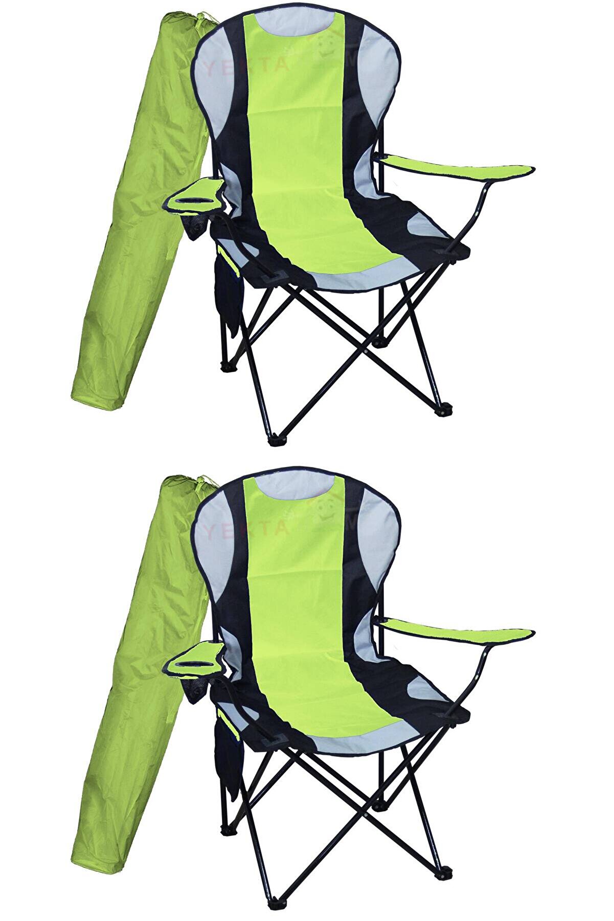 Yekta Home Mega Xl Kamp Sandalyesi Büyük Boy Piknik Sandalye Yeşil 2 Adet