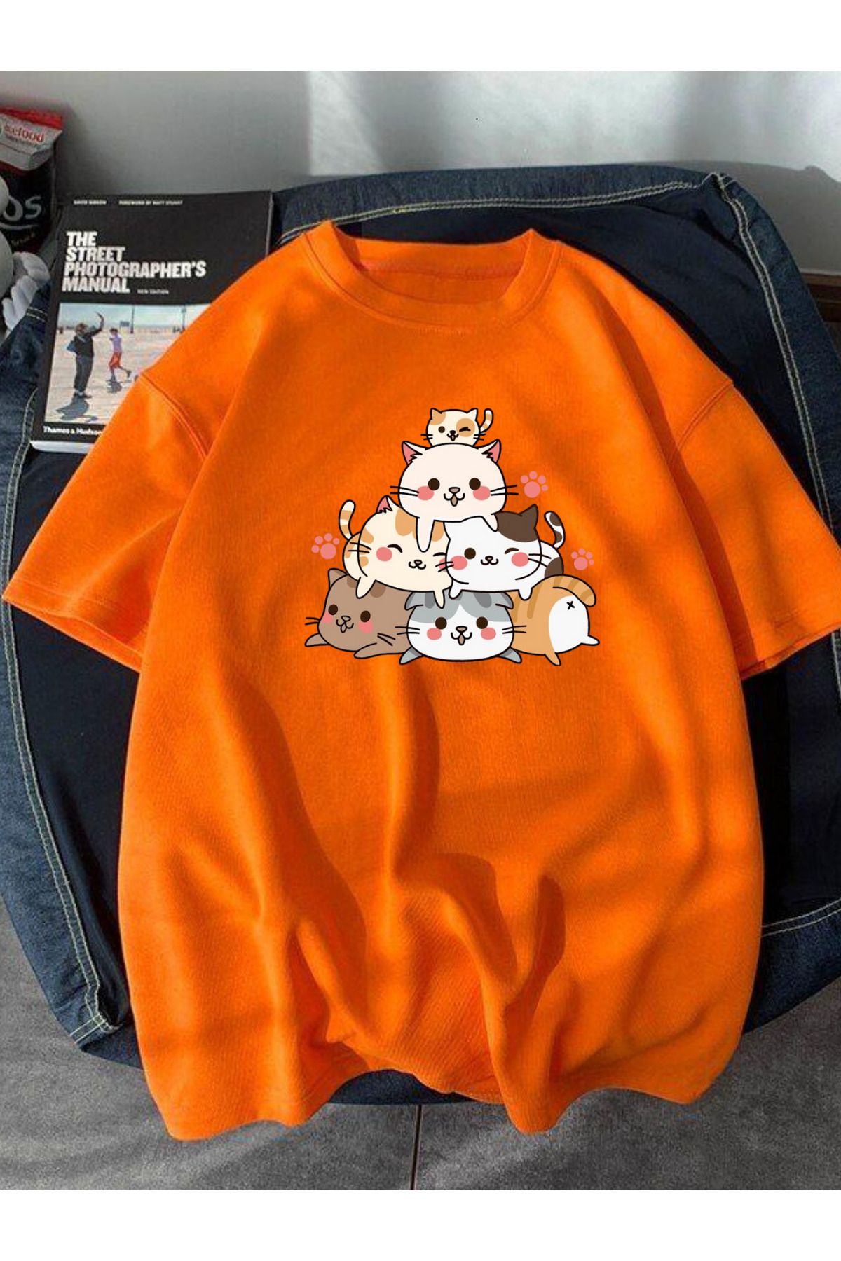 BEGRİFF Unisex Cat Baskılı Tshirt