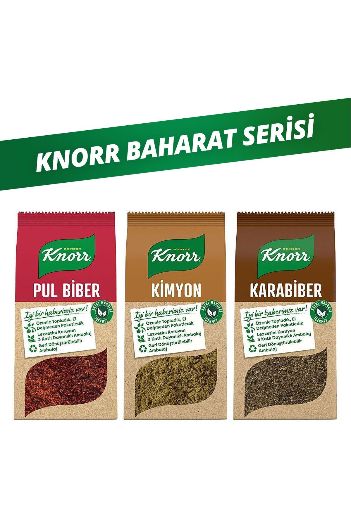 Knorr Baharat Serisi Pul Biber 65gr Karabiber 60gr Kimyon 65gr