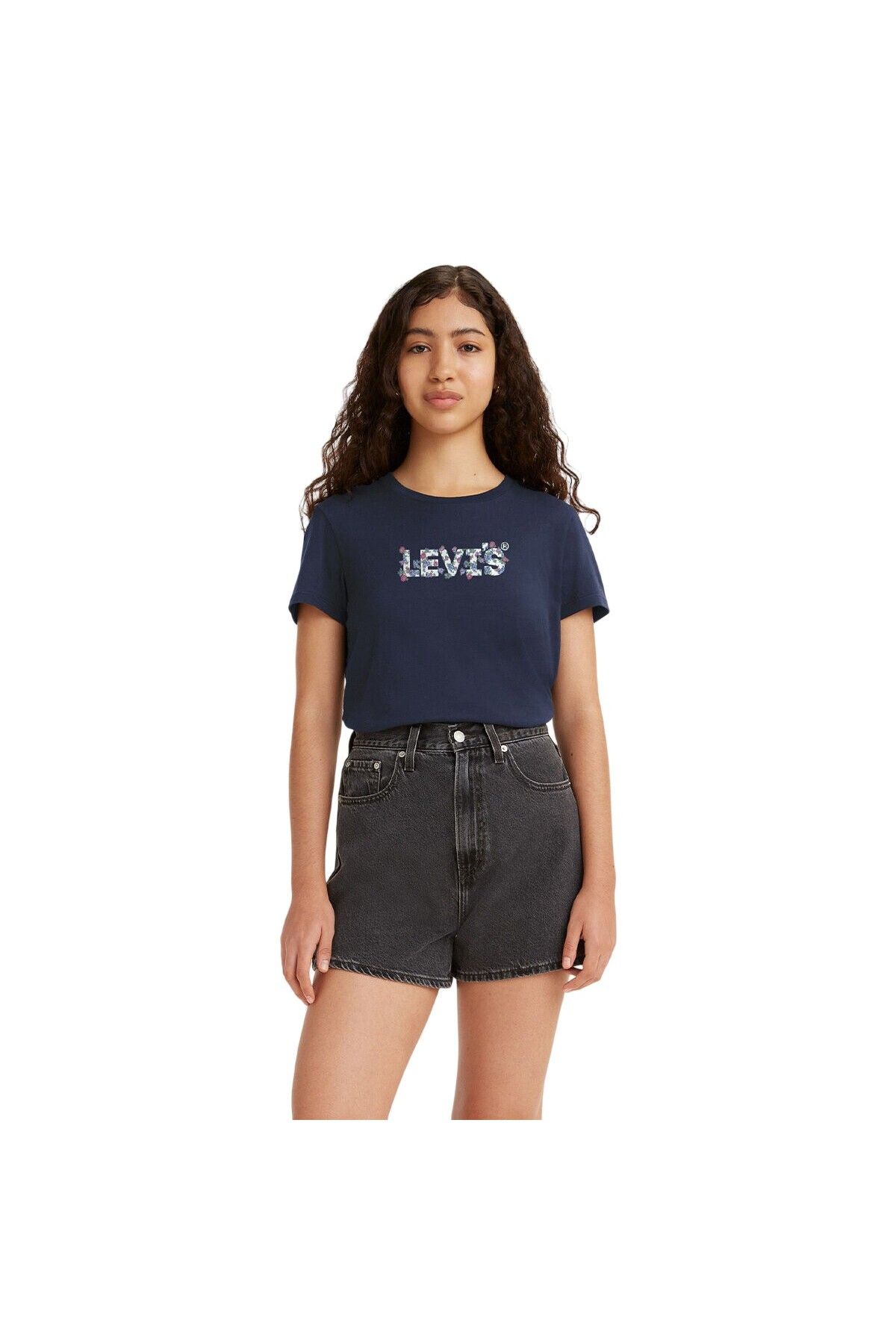 Levi's Levis Yuvarlak Yaka Mavi Kadın %100 Pamuk T-Shirt A2086-0281