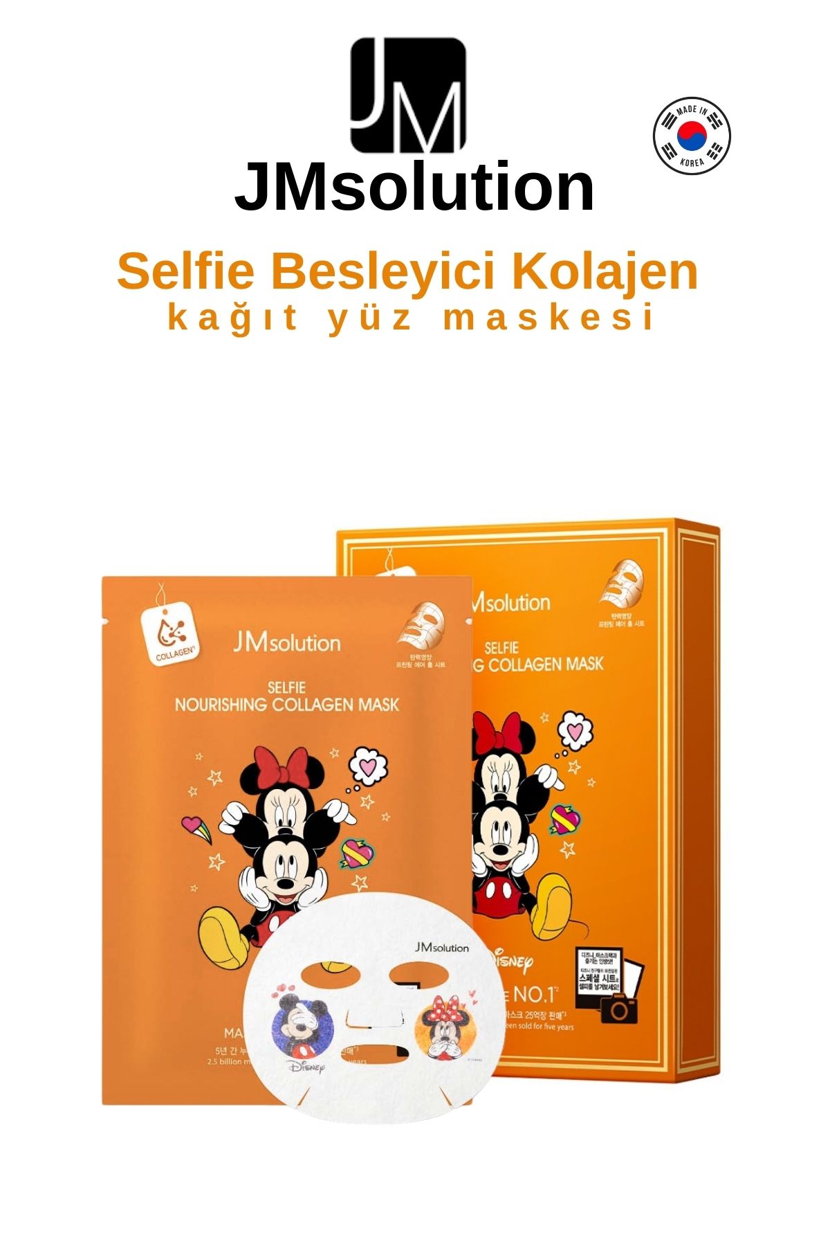 JMsolution Jm Solution Disney Koleksiyonu Selfie Besleyici Kollajen Maske (10 ADET )