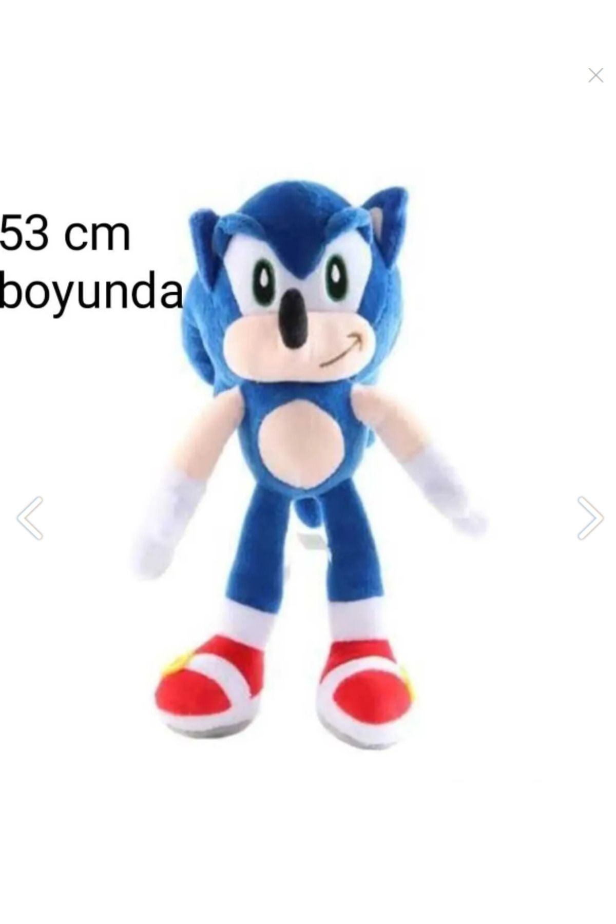 Funlas Yılmar Alışveriş (53cm ) Mavi Dev Sonic Boom Arkadaşları Büyük Boy Kirpi Sonic Peluş Oyuncak