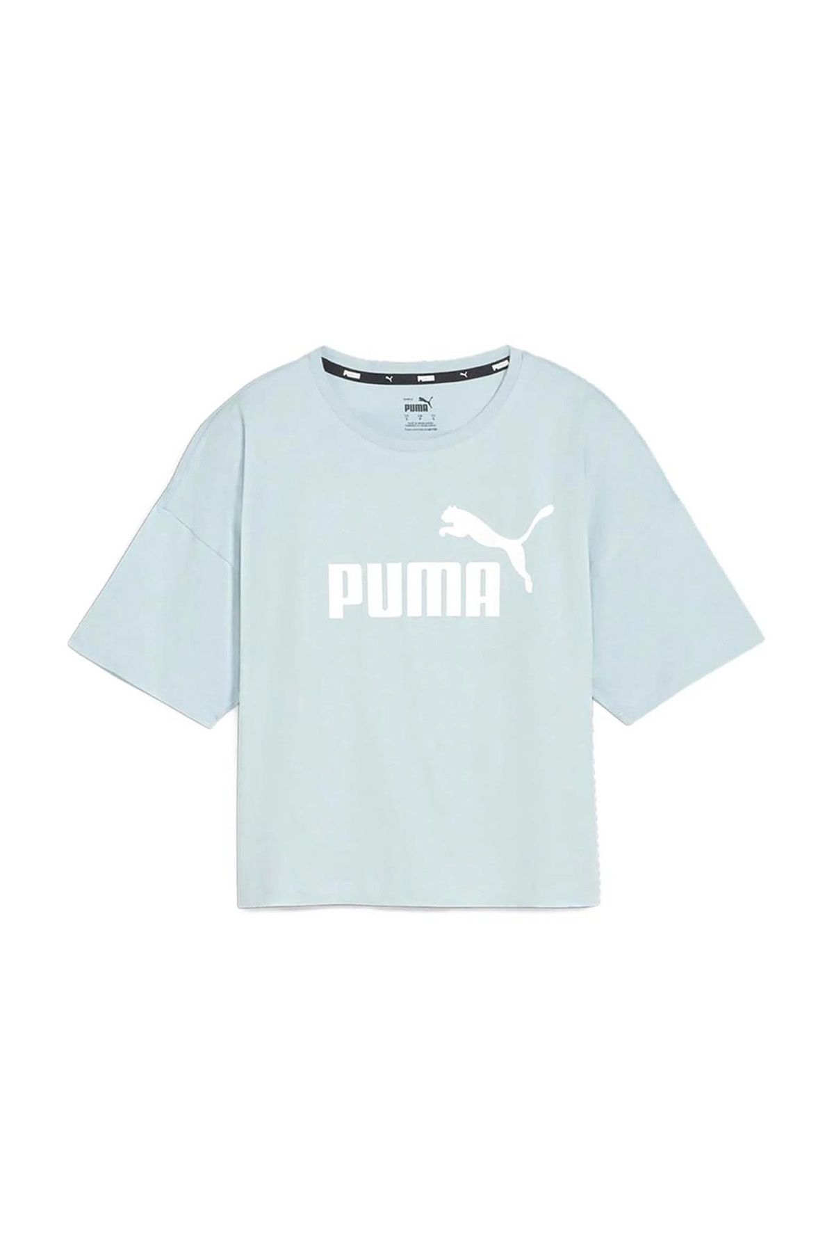 Puma ESS Cropped Logo Tee Turkuaz Kadın Kısa Kol T-Shirt