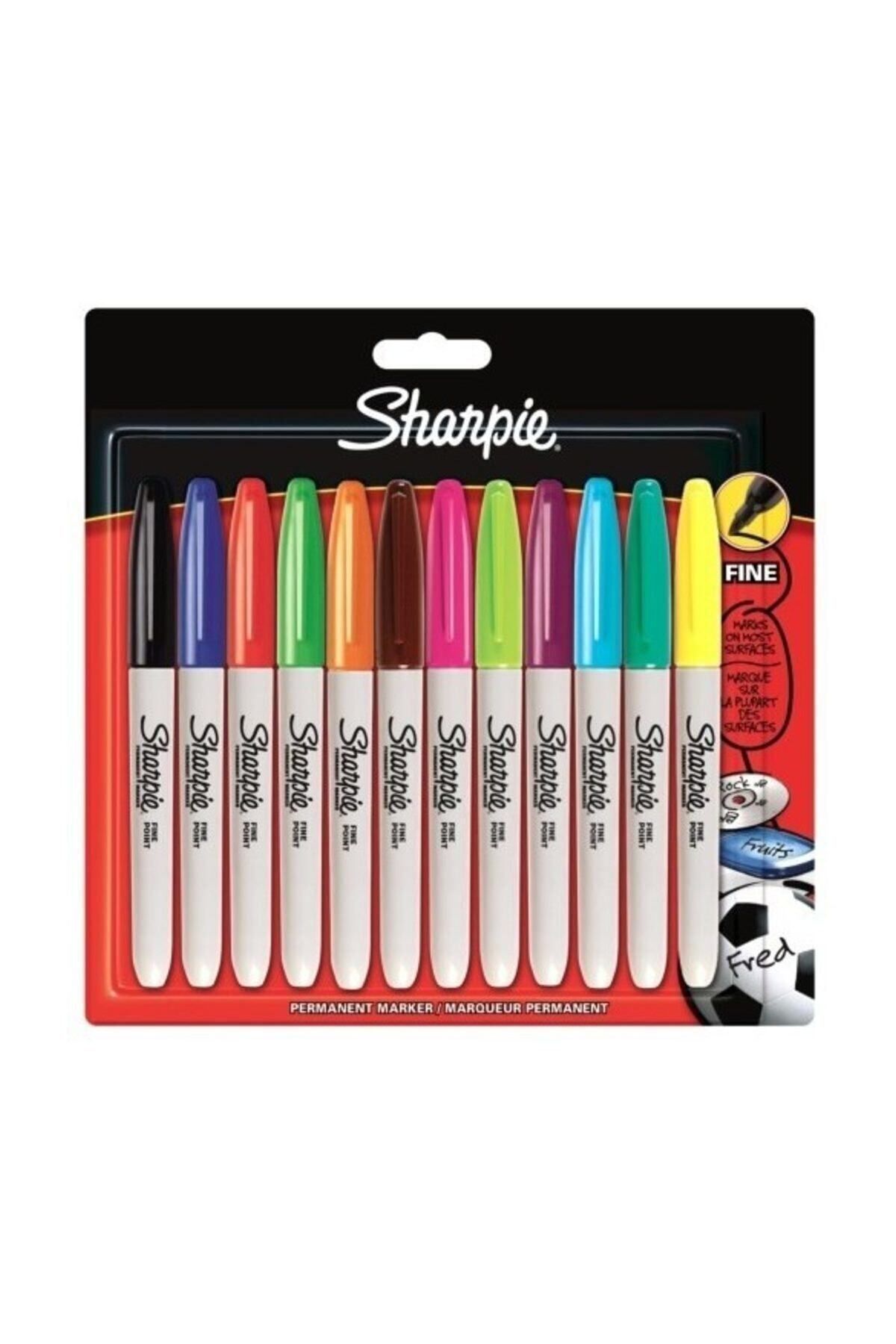 Sharpie Permanent Marker Kalem Fine Uç 12 Renk Set