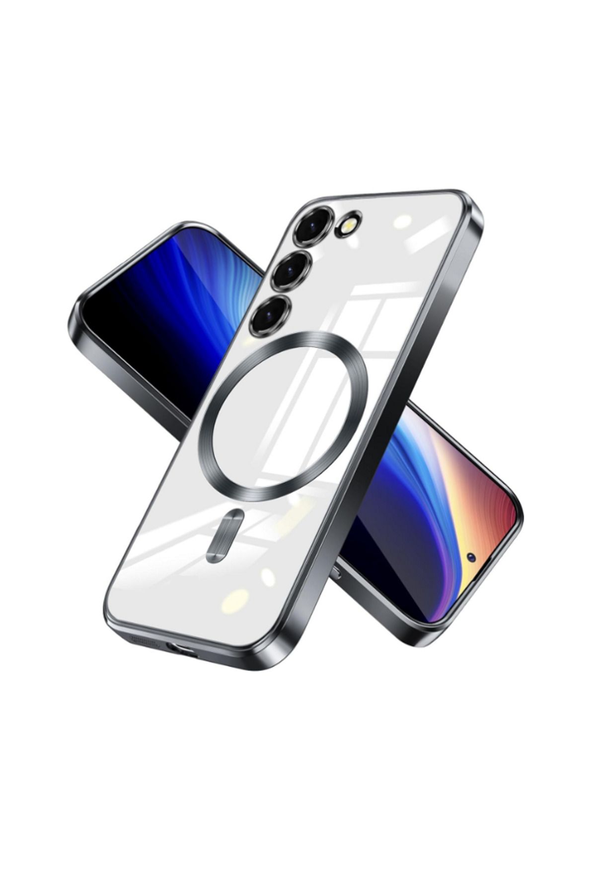 Fibaks Samsung Galaxy S23 FE Kılıf Magsafe Wireless Şarj Destekli Parlak Renkli Lens Korumalı Kapak