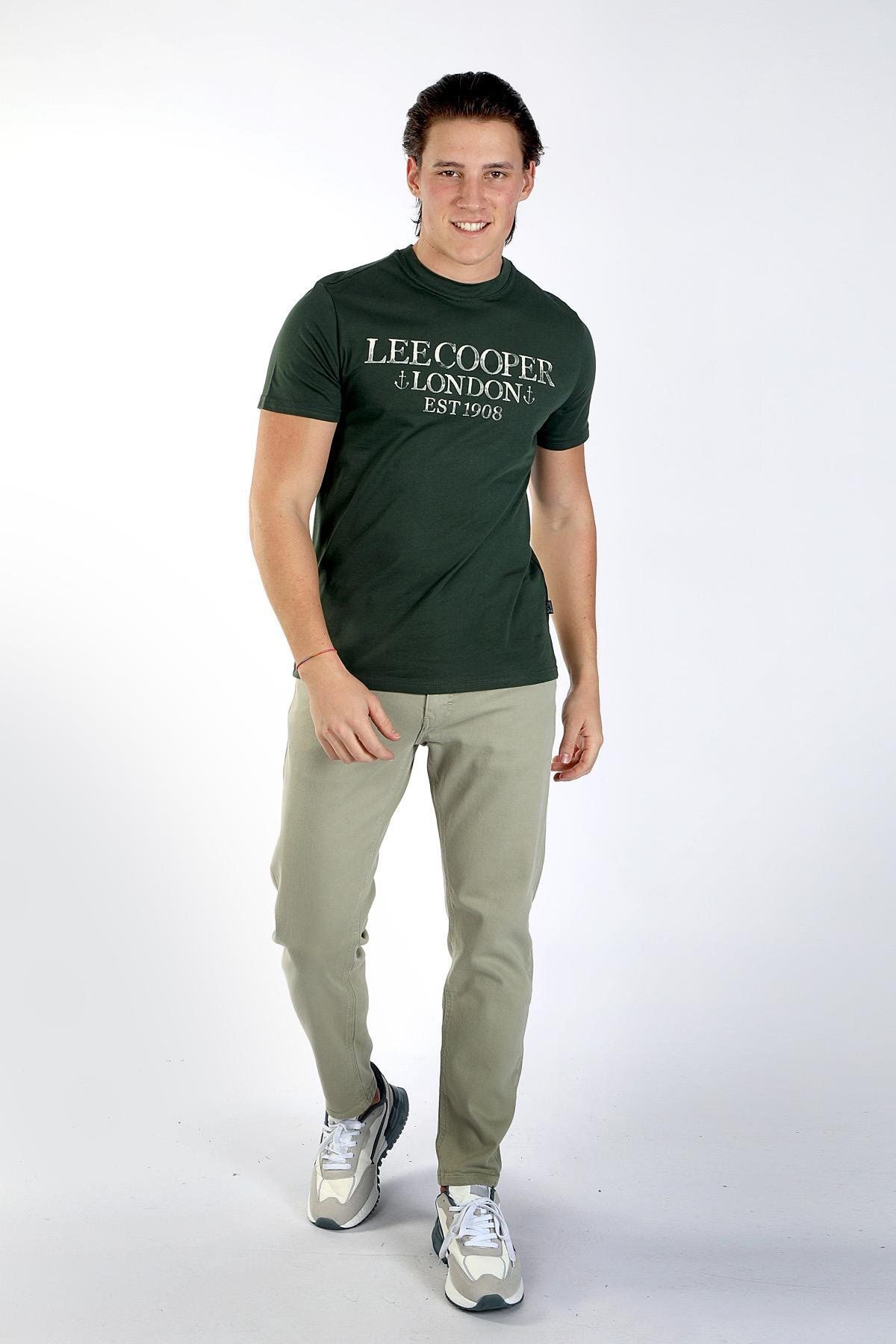 Lee Cooper Cador Erkek O Yaka T-Shirt Zümrüt Yeşili