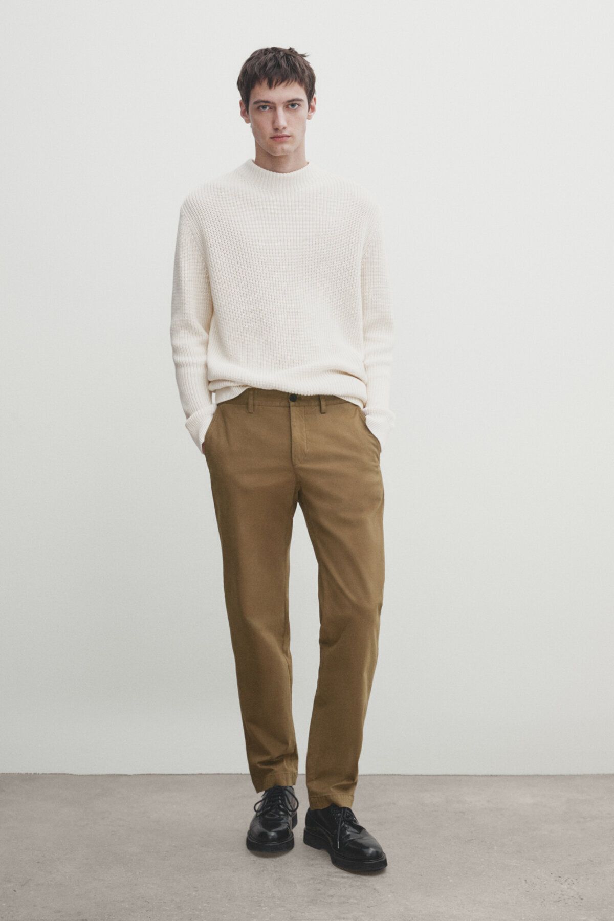 Massimo Dutti Slim fit pamuk karışımlı chino pantolon