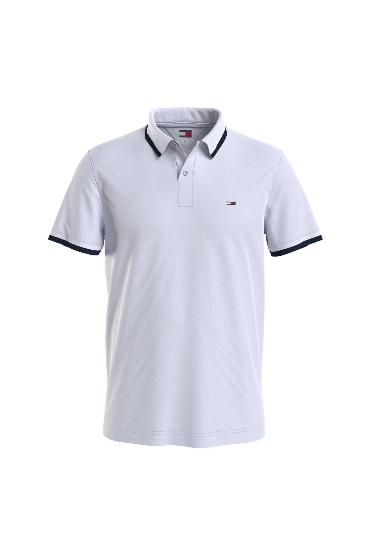 Tommy Jeans Düz Beyaz Erkek Polo T-shirt Dm0dm18313ybr
