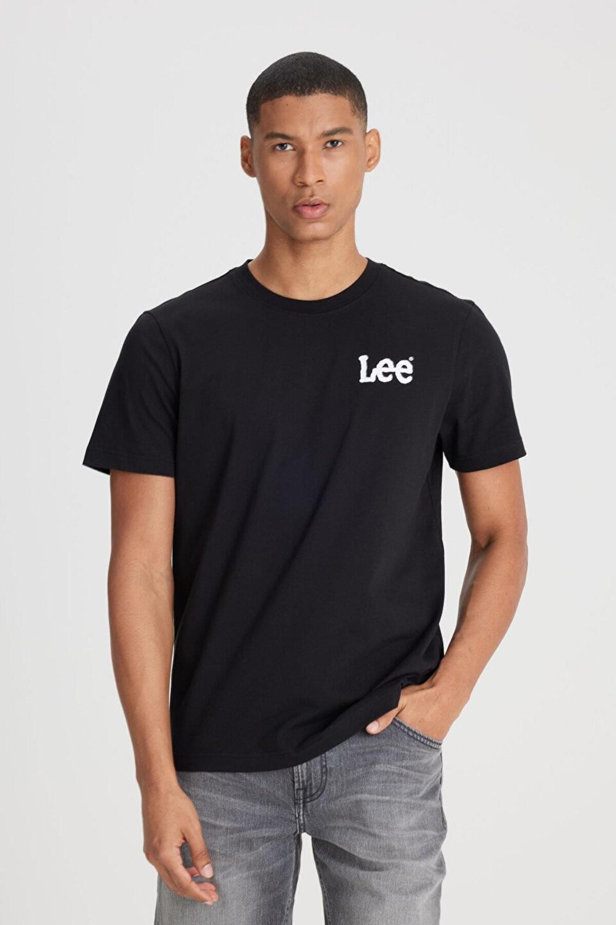 Lee Bisiklet Yaka T-shirt Black