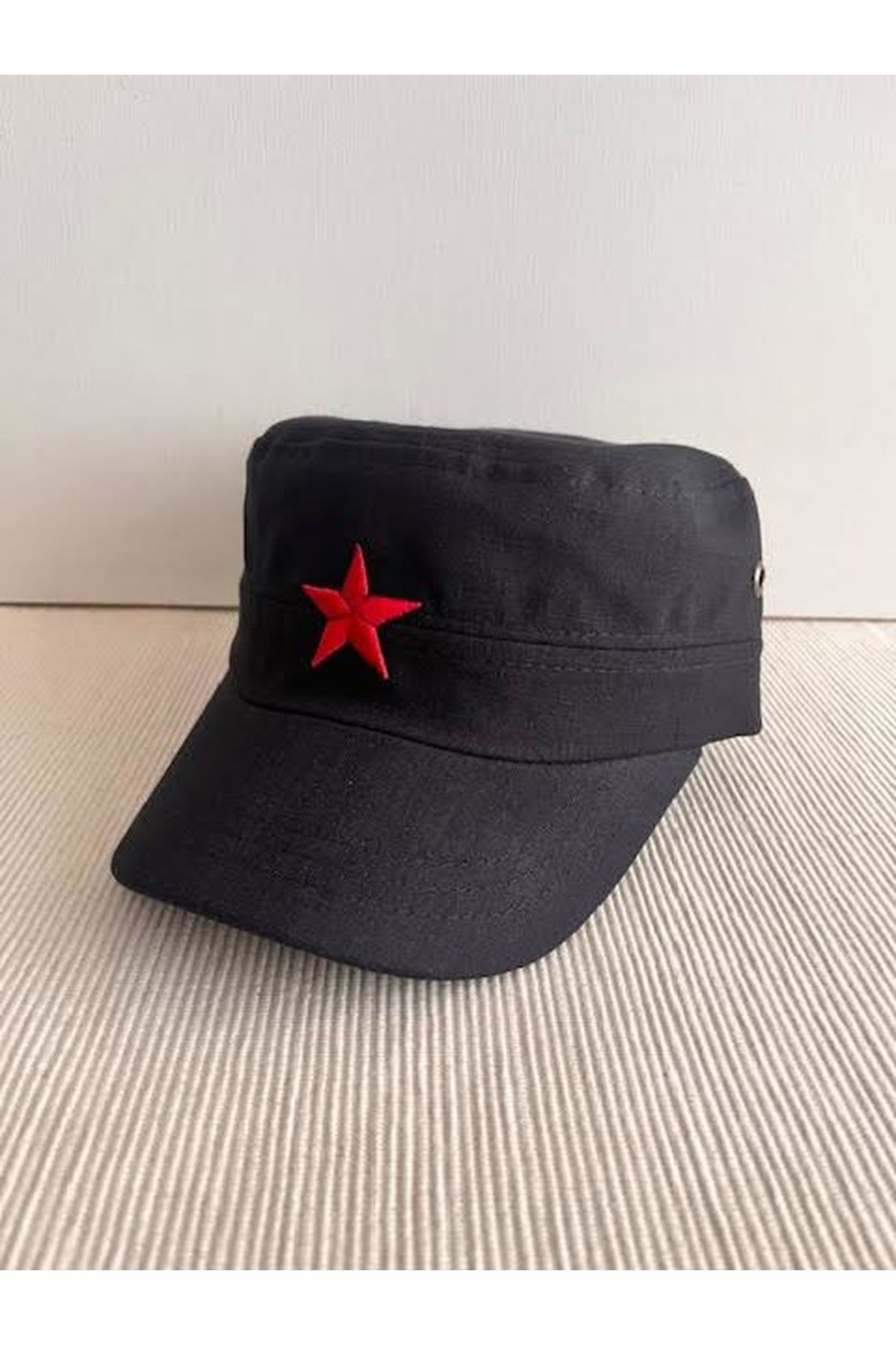 CosmoOutlet Fidel Castro Model Kızıl Yıldız Sembol Arkasından Ayarlanabilir Siyah Castro Şapka