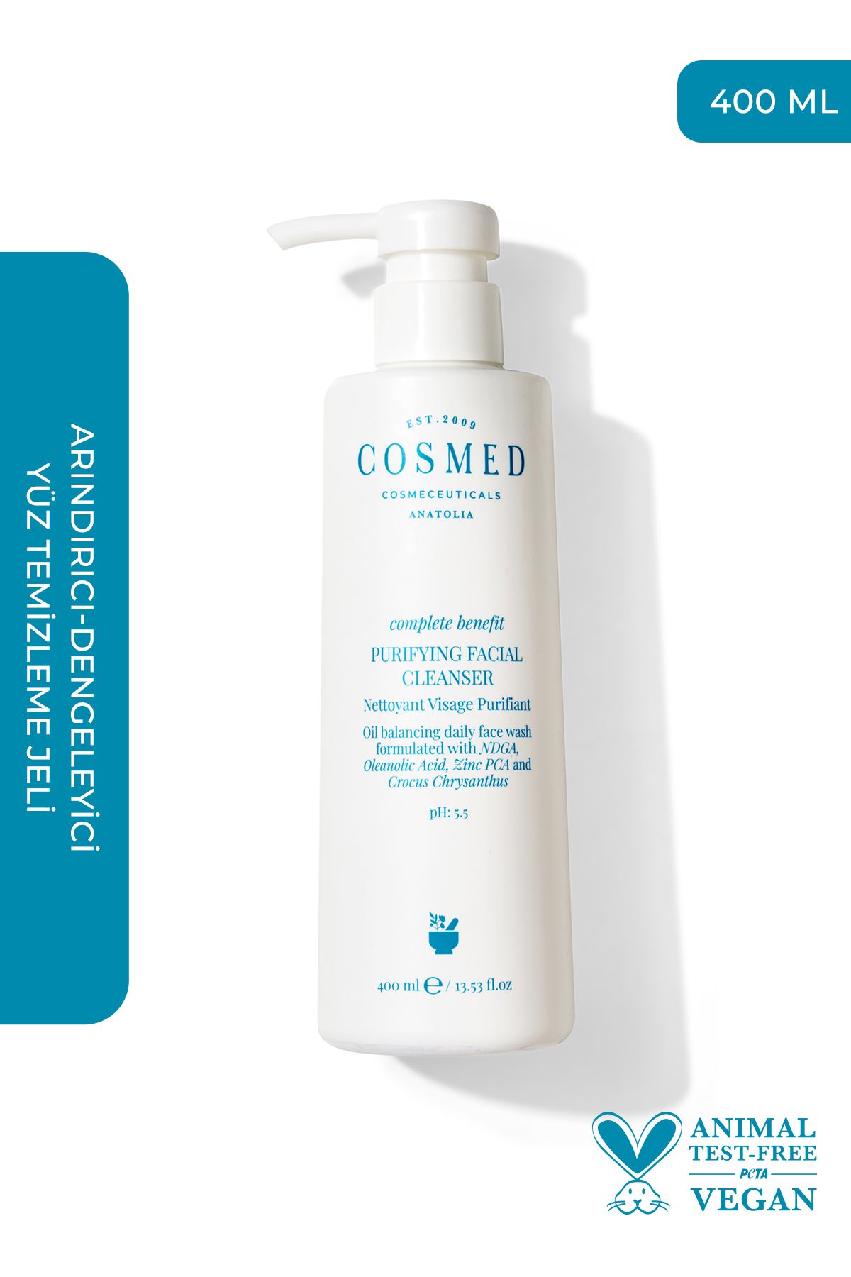 COSMED Complete Benefit Purifying Facial Cleanser/yağlı Ve Akne Eğilimli Ciltler I?çin Jel 400 ml