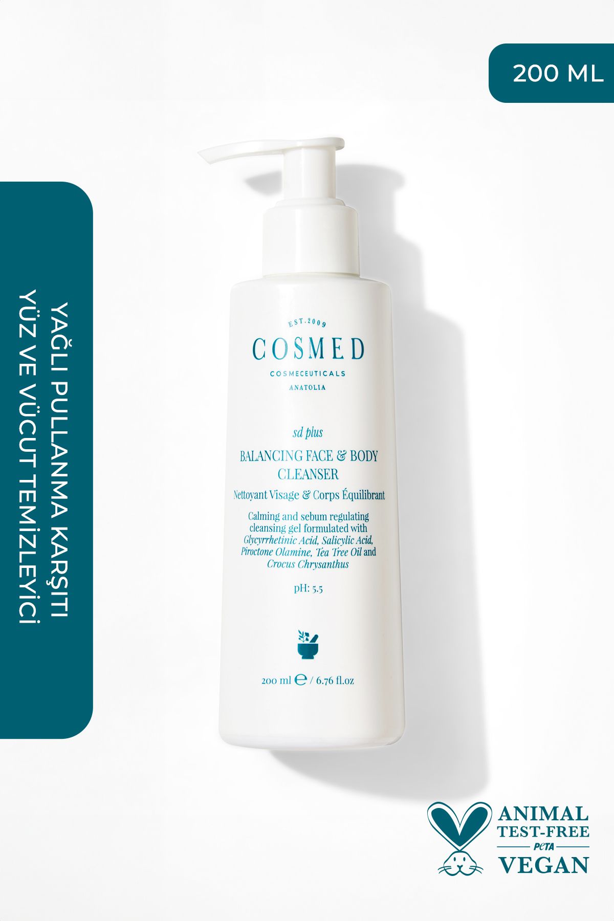 COSMED Sd Plus Balancing Face And Body Cleanser 200 ml