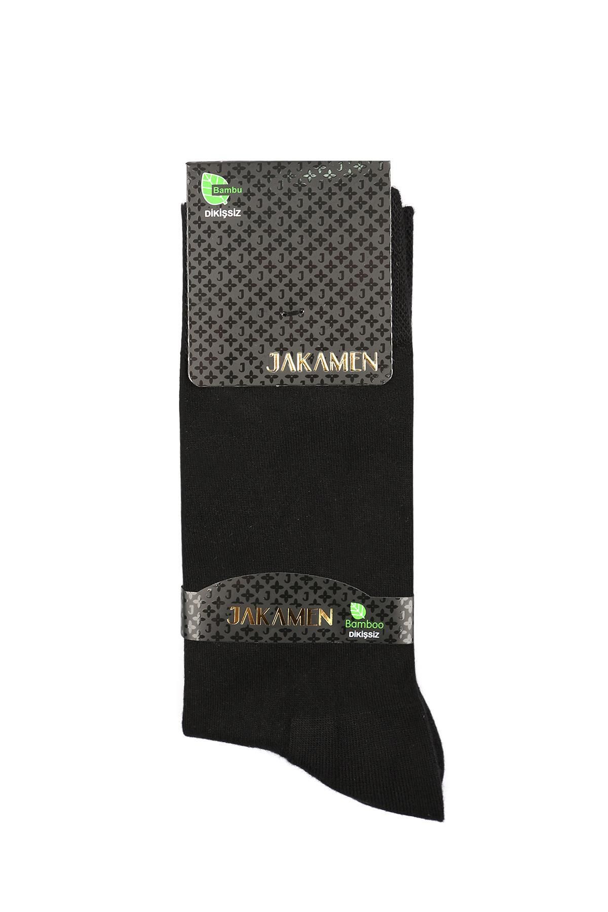 Jakamen Siyah Bambu Soket Çorap