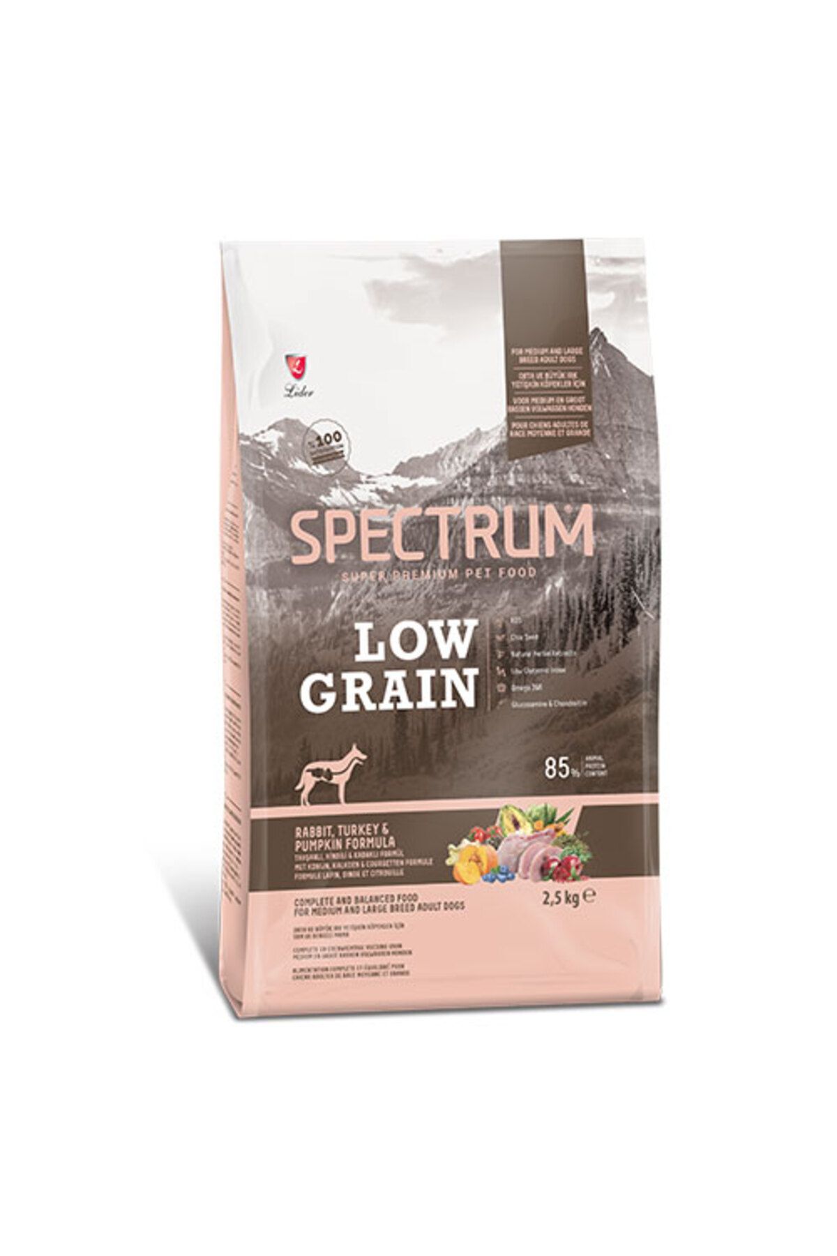 Spectrum Low Grain ml Breed Tavşan&hindi&balkabaklı Orta Irk Yetişkin Köpek Maması 2,5 Kg