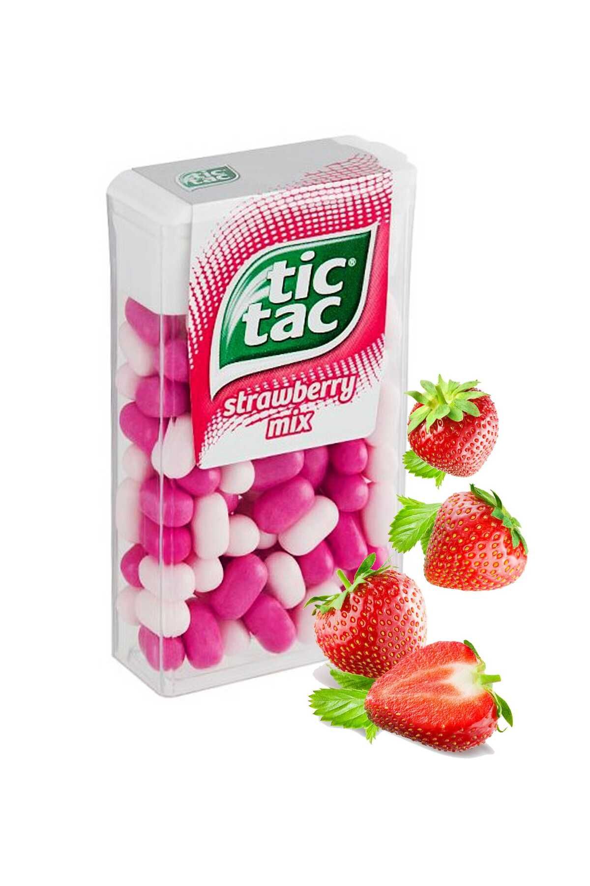 Tic Tac Tictac Çilek Aromalı Şeker 18 Gr. (1 Adet)
