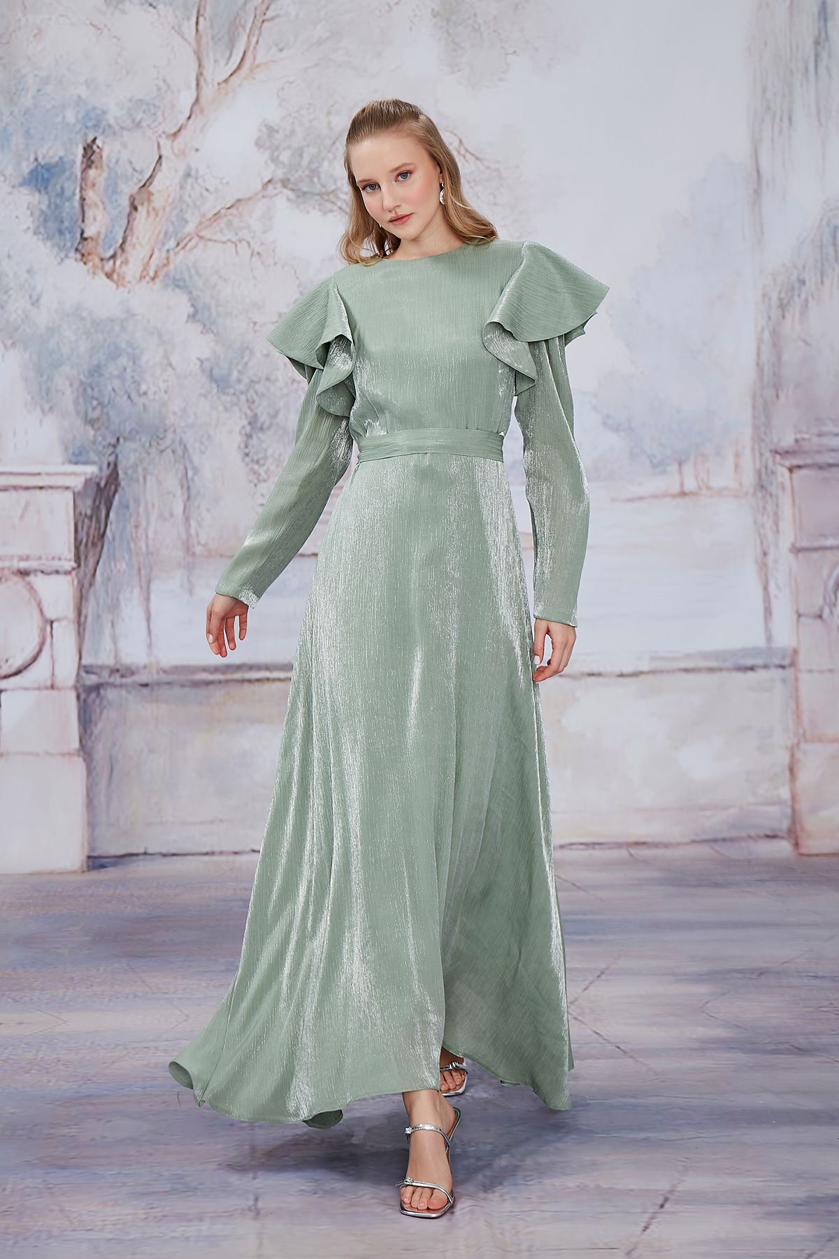 Birgül Bektaş Su Yeşili Sofia Elbise