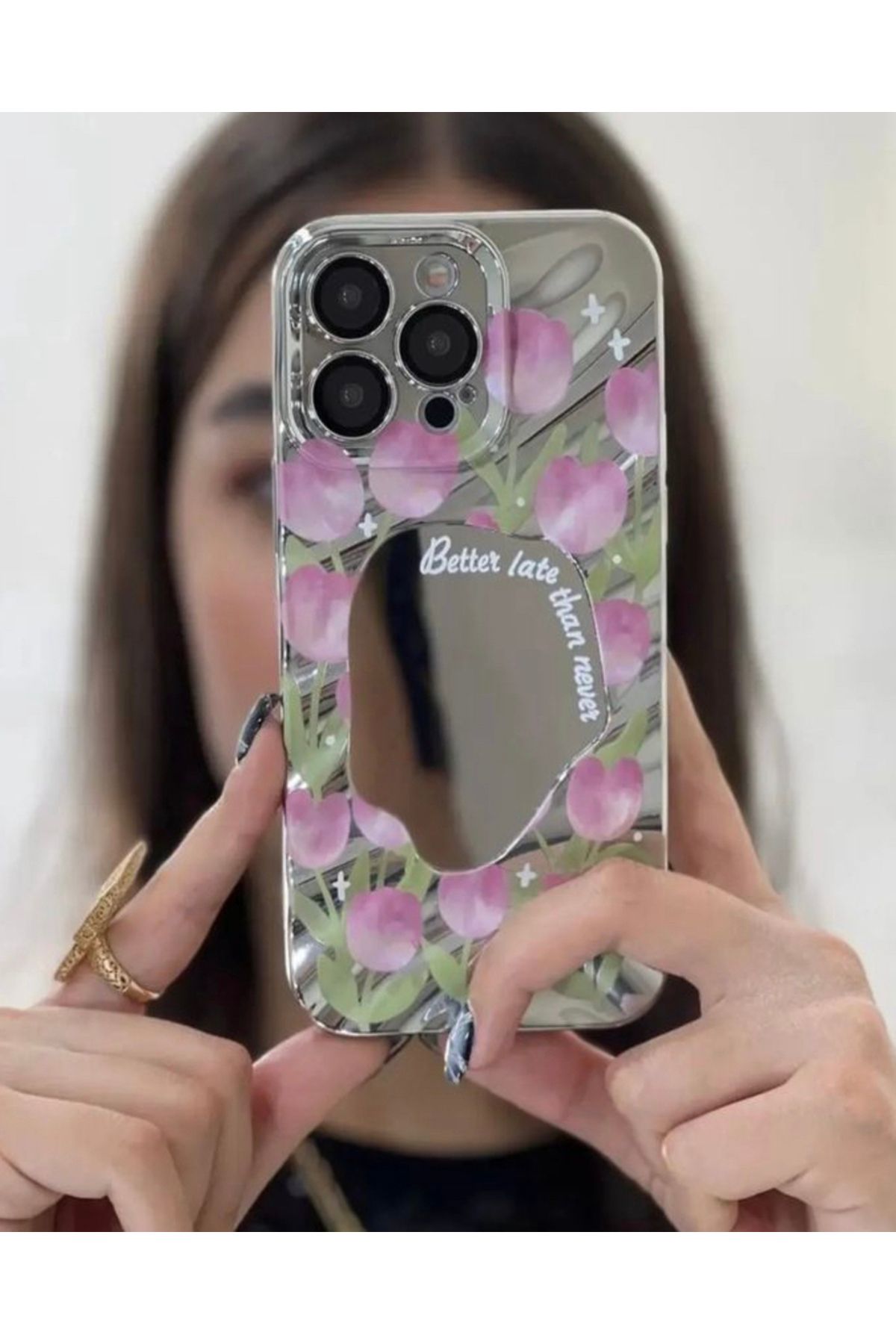 Cep Dizayn Iphone 14 Pro Max Uyumlu Dalgalı Aynalı Garden Kılıf