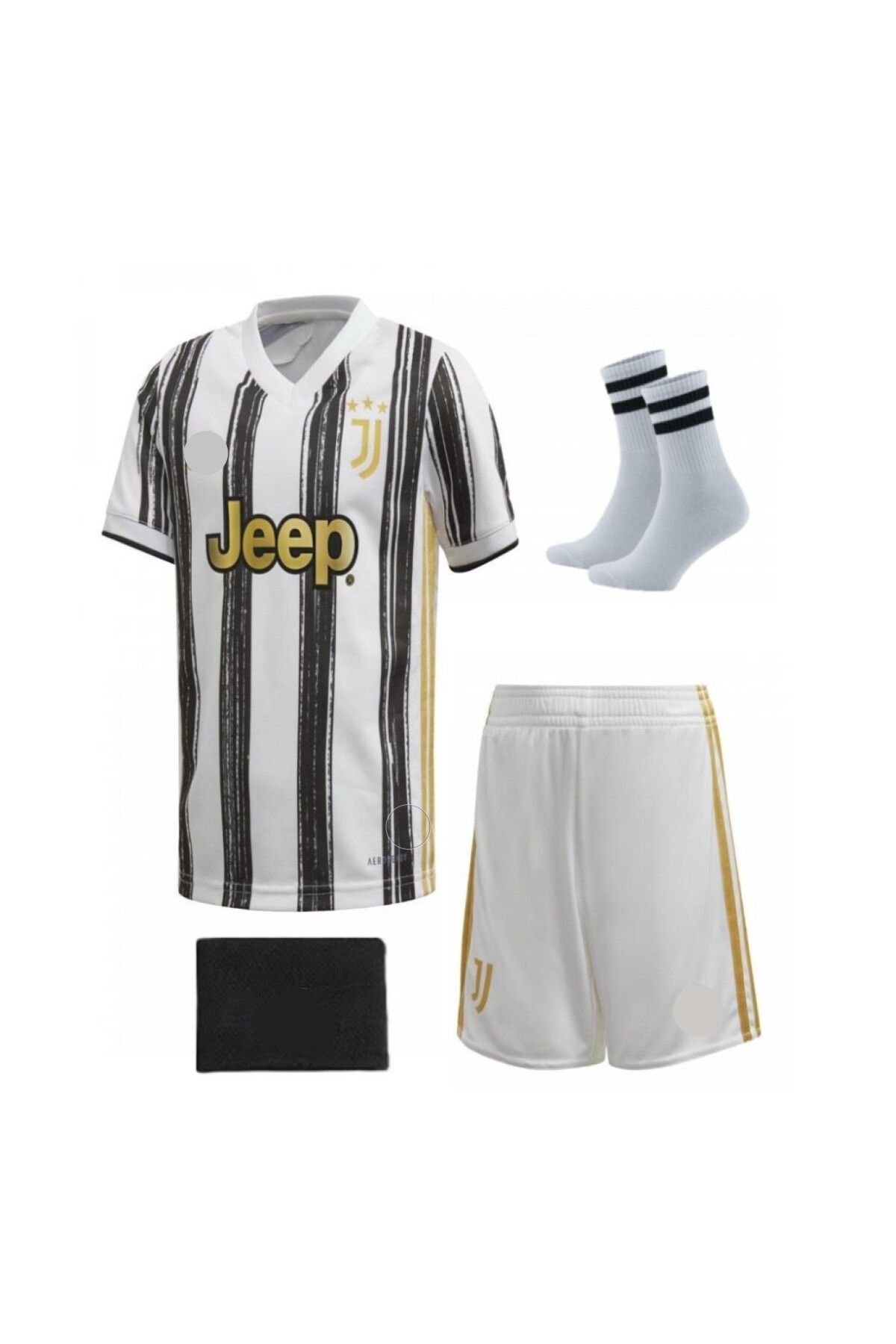 yenteks Juventus Ronaldo 21/22 Sezon Beyaz 4 Parça Çocuk Forma Takımı Forma Şort Çorap Bileklik