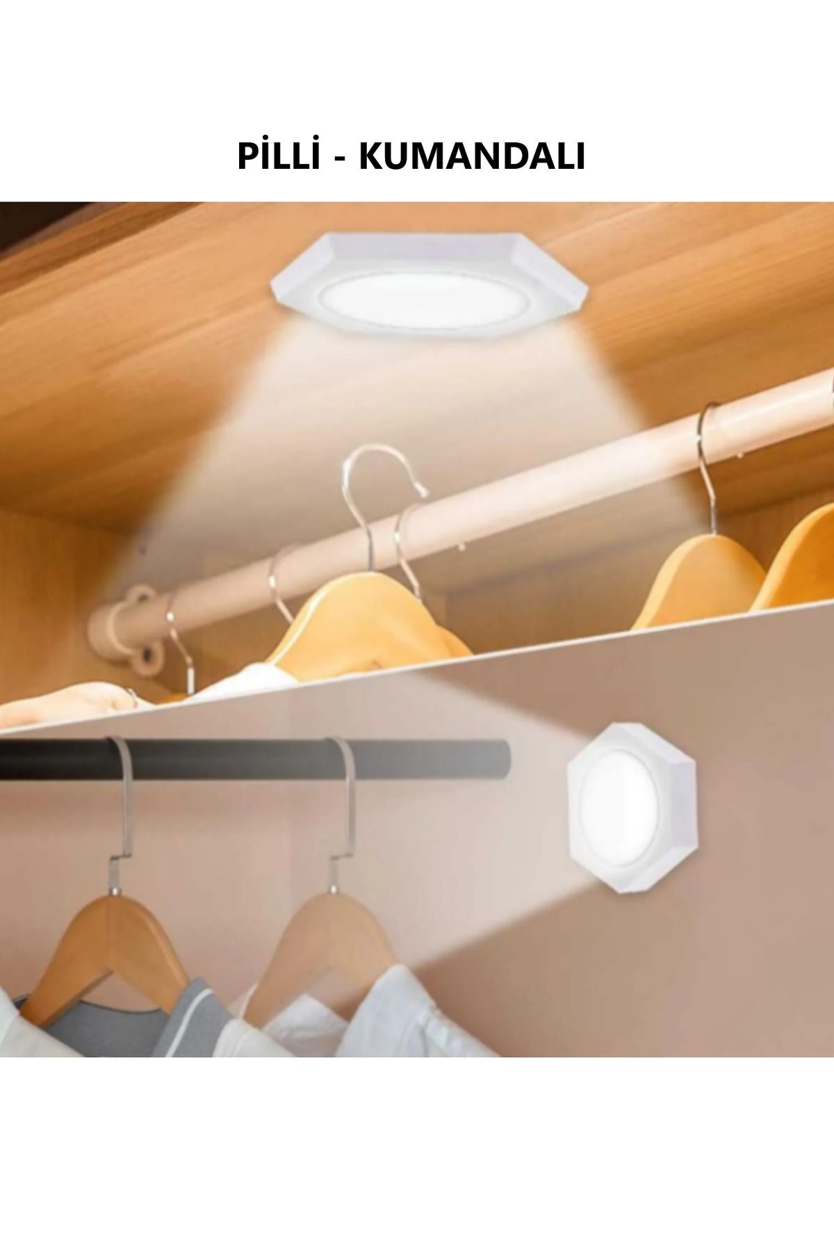 luxshome Kablosuz Yapışkanlı Kumandalı Mutfak Tezgah Altı Banyo Dolabı 3'Lü Kumandalı Ve Pilli Led Işık