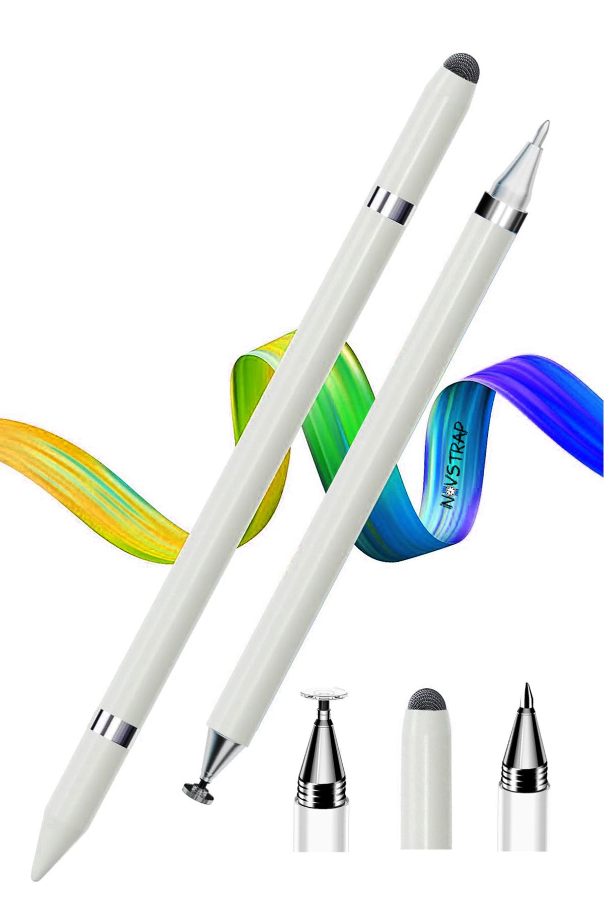 NovStrap Apple iPad 7 8 9 Nesil 10.2 İnç ile Uyumlu 3in1 Stylus Dokunmatik Tablet Kalemi Pencil