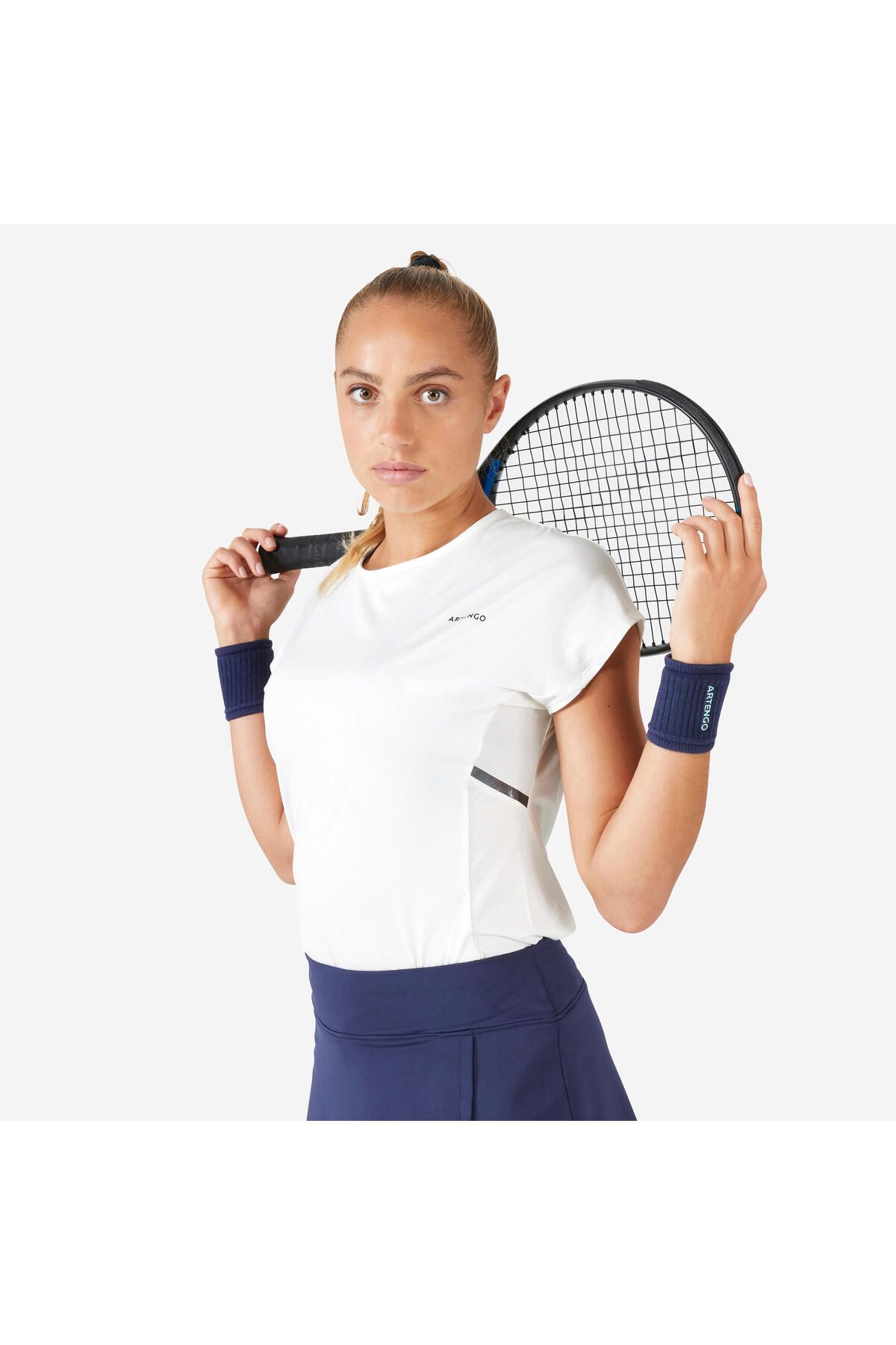 Decathlon Kadın Tenis Tişörtü - Kırık Beyaz - Dry 500