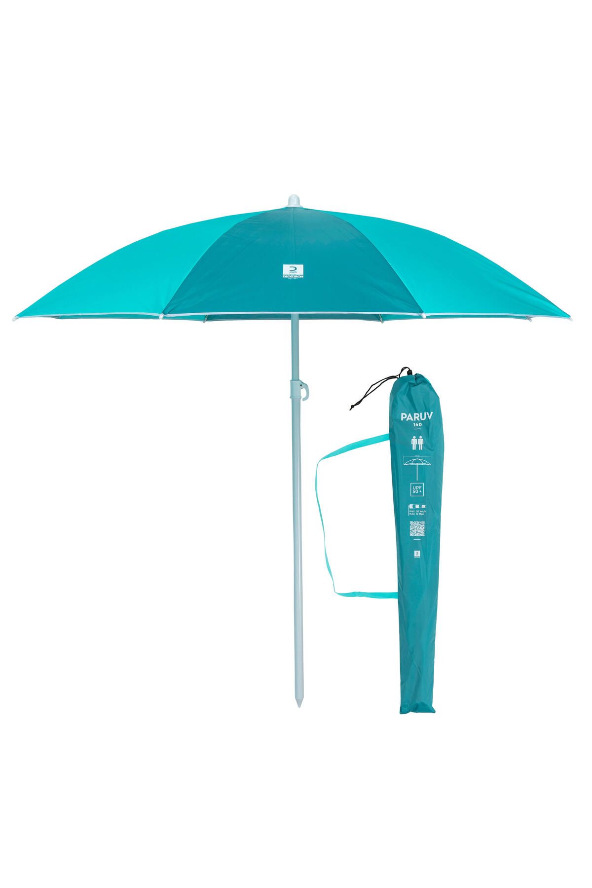 Decathlon Plaj Şemsiyesi - SPF50+ - 2 Kişilik - Mavi/Yeşil - Paruv 160