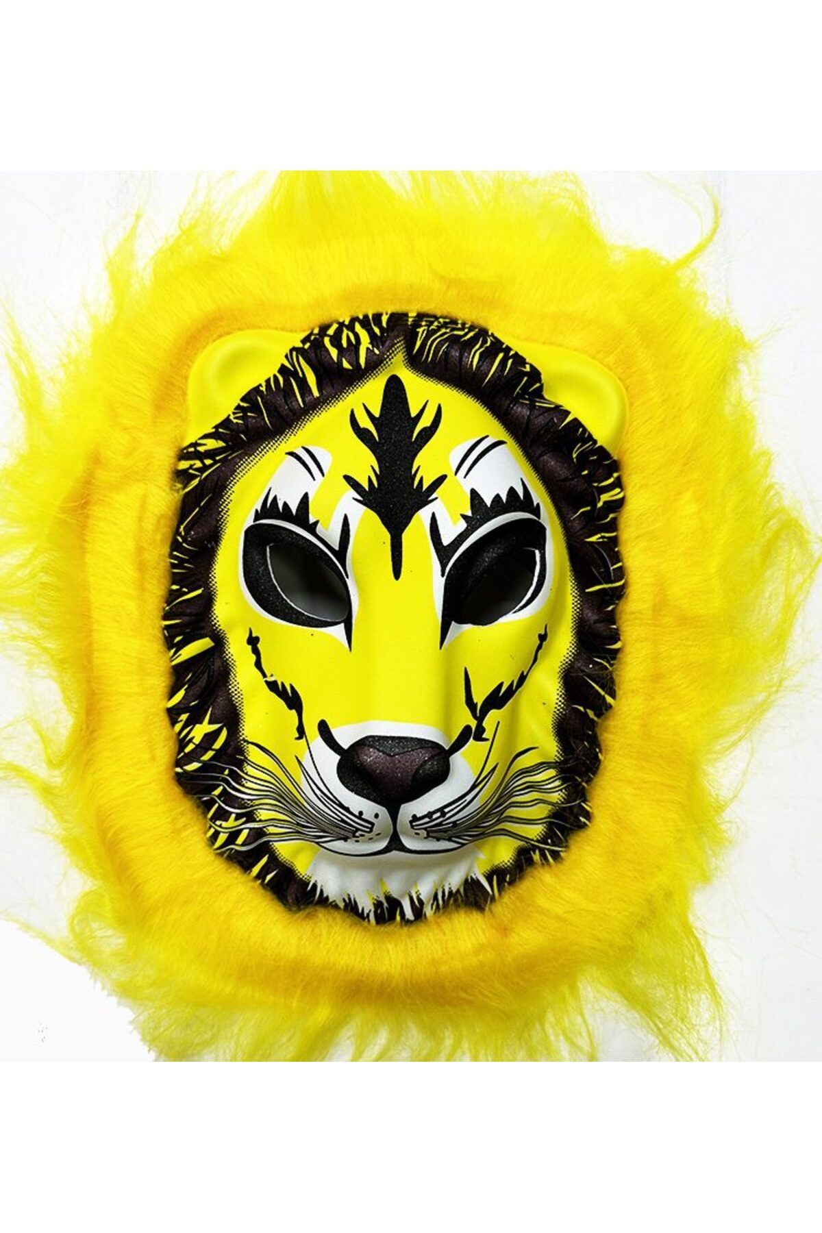 Genel Markalar CLZ192 Aslan Maskesi - Kaplan Maskesi Yetişkin Çocuk Uyumlu Sarı Yeleli Model 9 (4172)