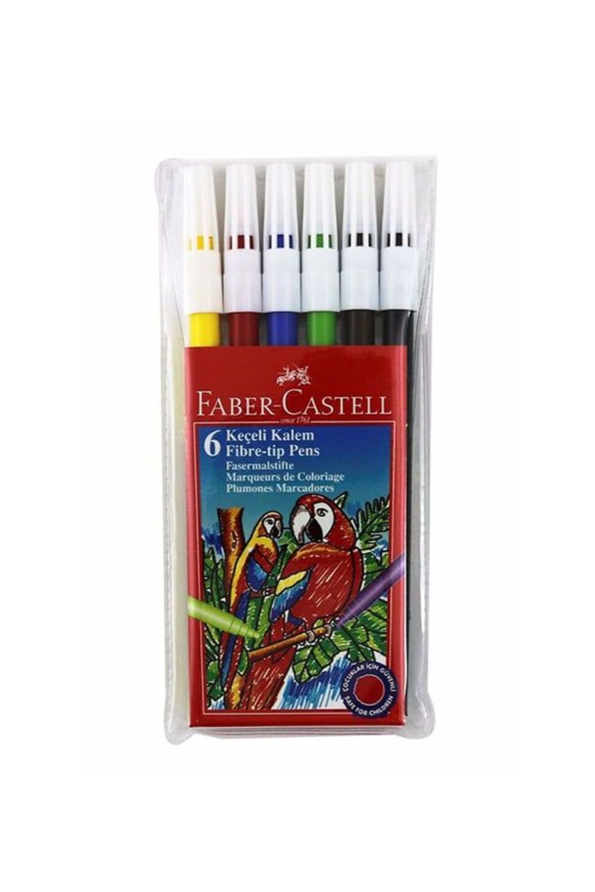 Faber Castell Keçeli Kalem 6 Renk. Yıkanabilir