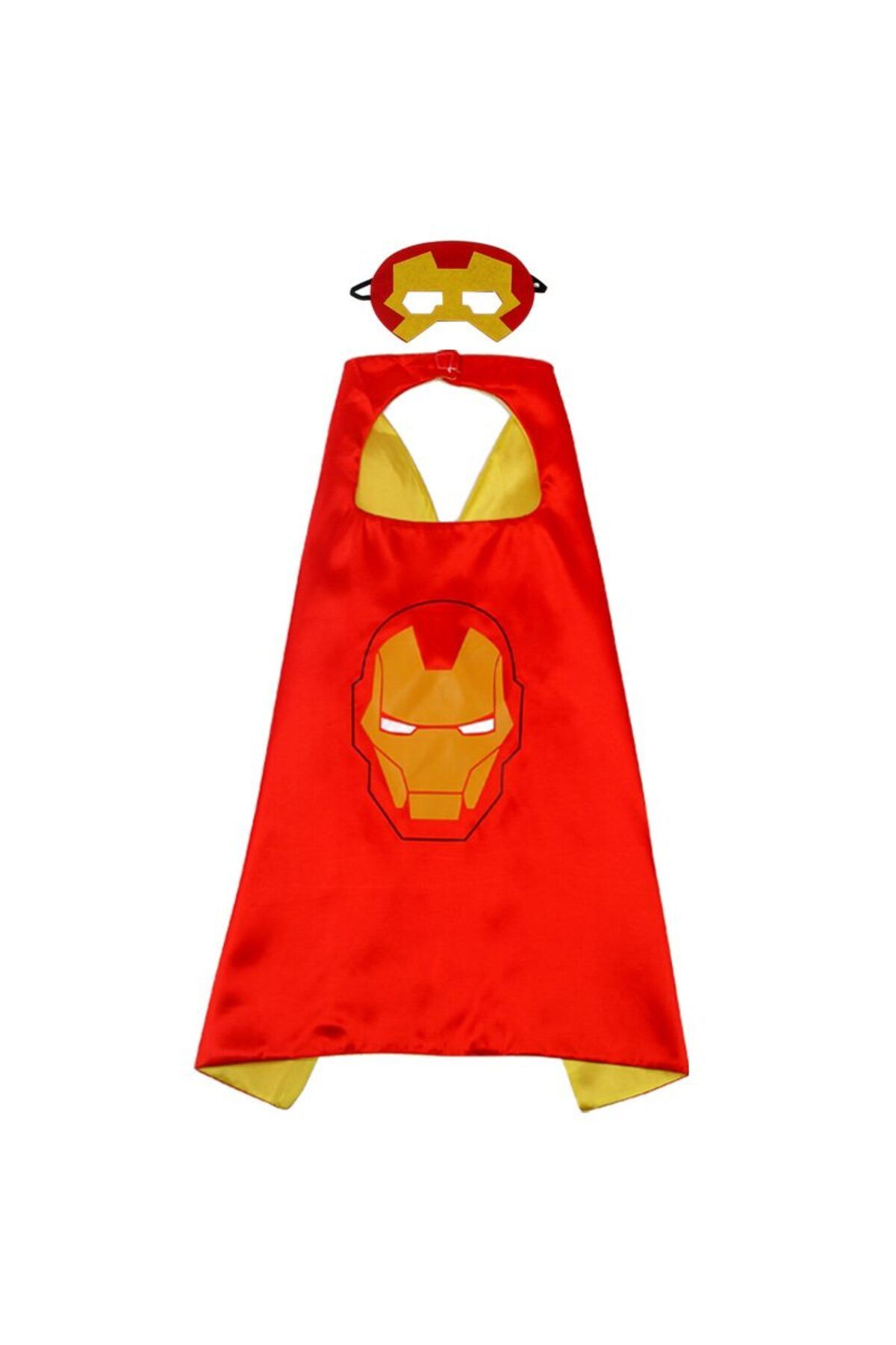 Karce CLZ192 Demir Adam İron Man Avengers Pelerin + Maske Kostüm Seti 70x70 cm (4172)