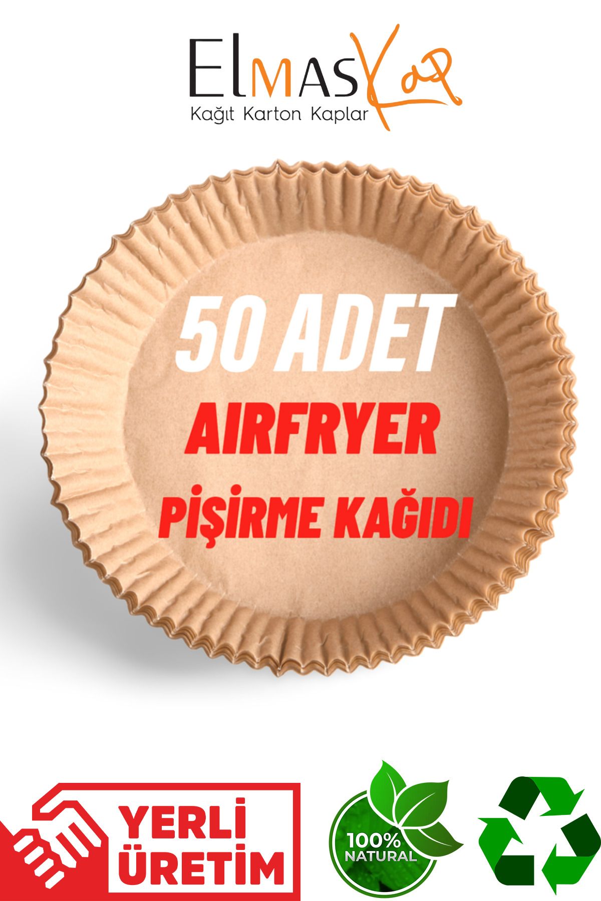 Elmas Kap Airfryer Pişirme Kağıdı 50 Adet Yuvarlak Hava Fritöz Kağıdı Philips Xl Xiaomi Airfreyer Air Fryer