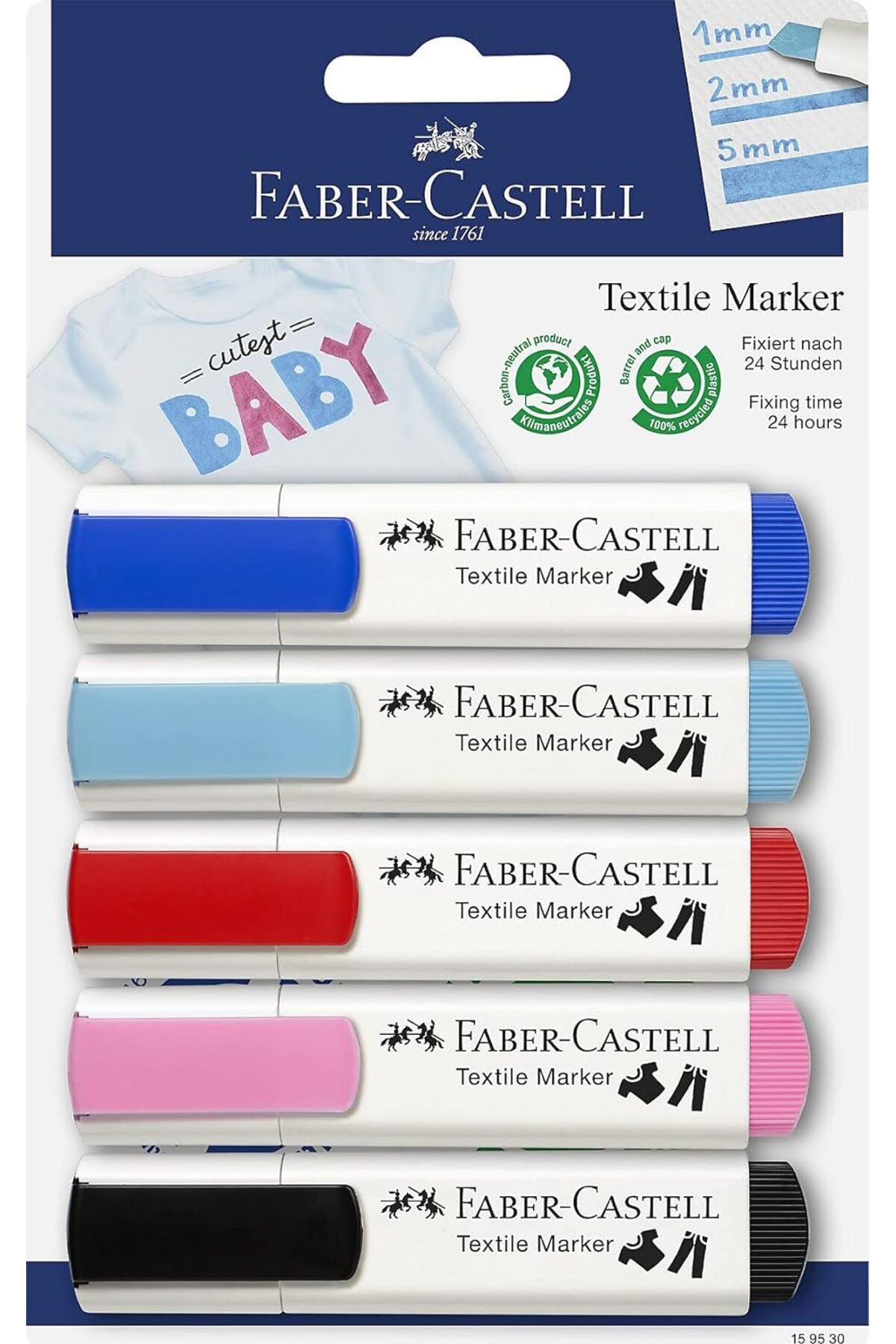 Faber Castell Faber-castell Tekstil Markörü, Pastel Renkler 5li
