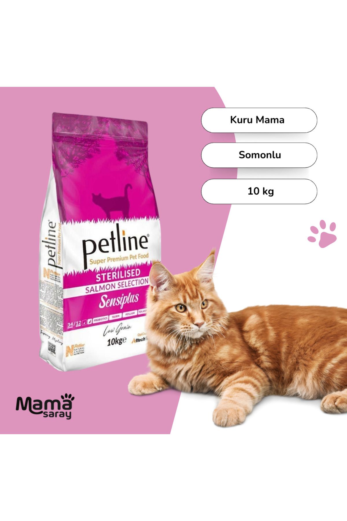 Petline Kaliteli Somonlu Kısırlaştırılmış Kedi Maması 10 Kg