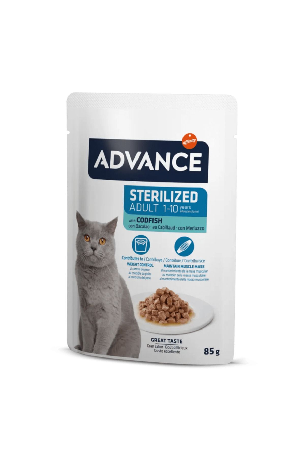 Advance Cat Sterilized Morina Balıklı Pouch Kısırlaştırılmış Kedi Yaş Maması 85 gr