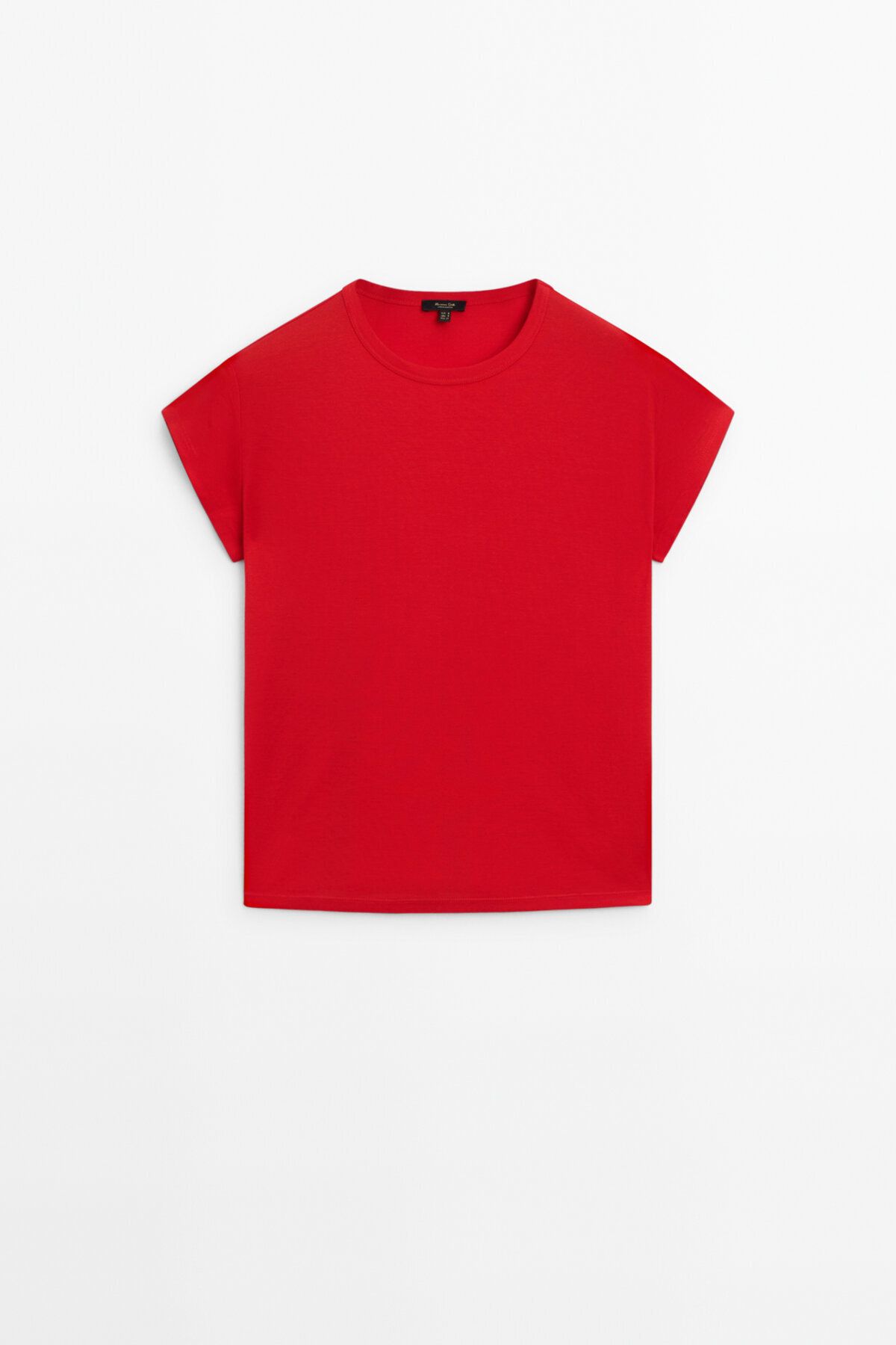 Massimo Dutti Kısa kollu merserize pamuklu t-shirt