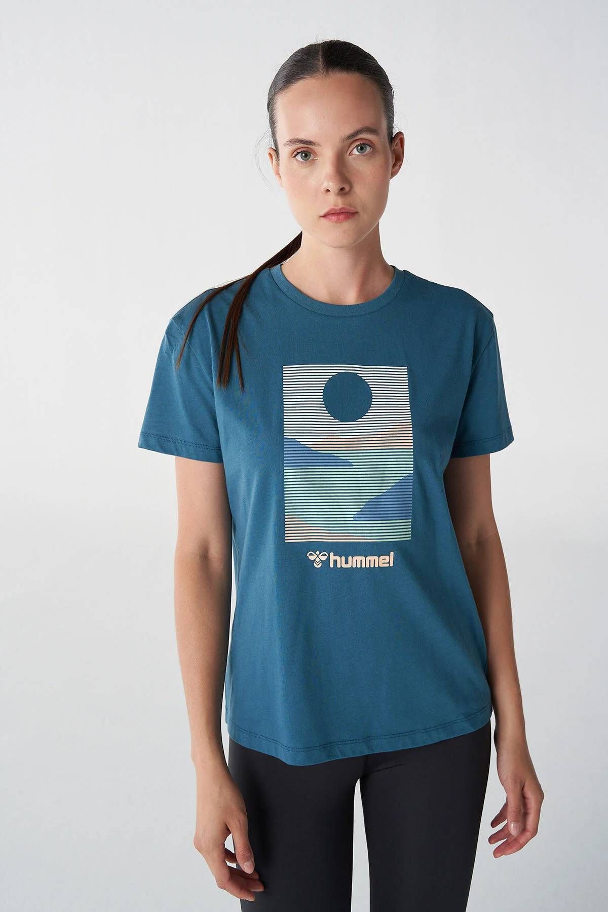 hummel 911830-7511 Hummel Hmlmolly T-Shırt S/S Kadın T-shirt LEGION BLUE
