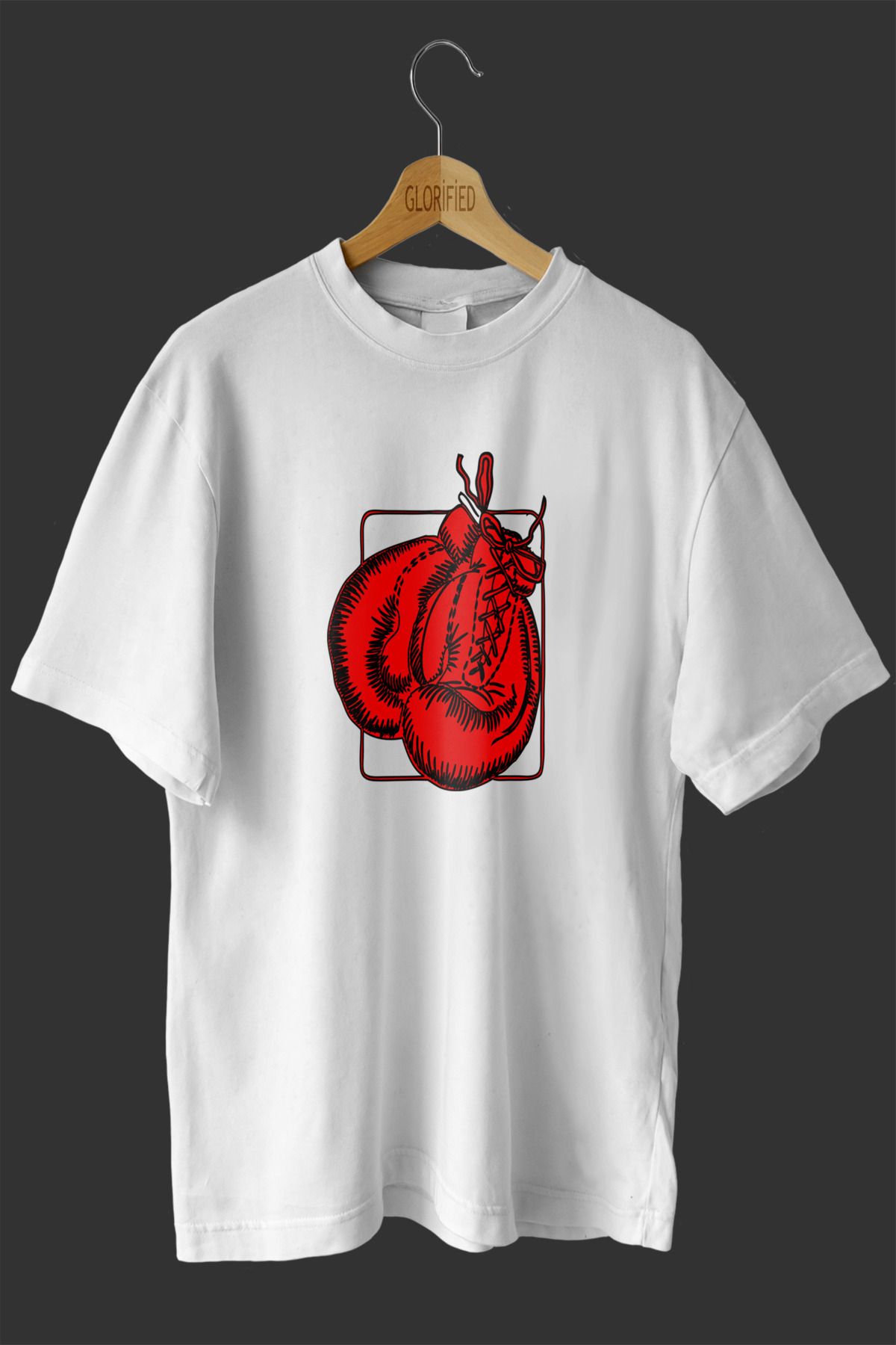 ZAYGA TEXTİLE Boks Eldiveni Tasarım Baskılı Oversize T-shirt ( Tişört )