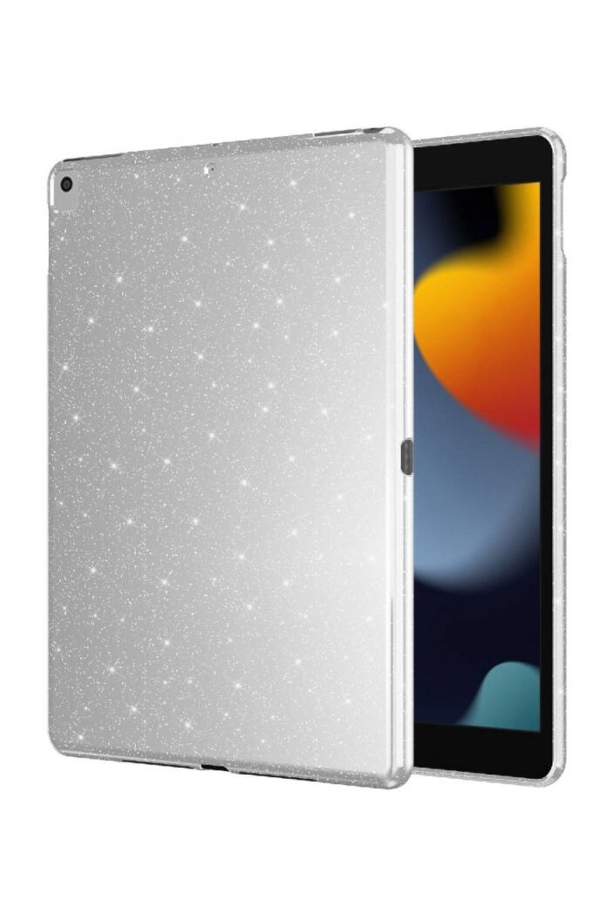 Mobilcadde iPad 10.2 2020 8.Nesil Uyumlu Simli Silver Silikon Kılıf