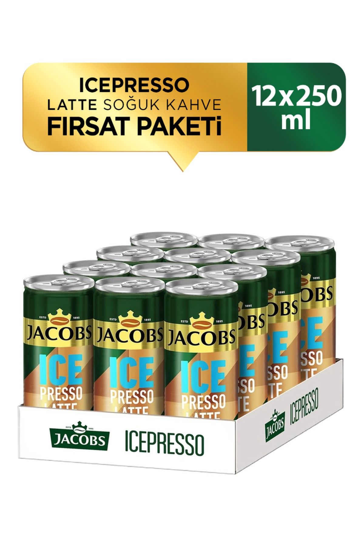 Jacobs Icepresso Latte Soğuk Kahve 250 ml X 12 Adet