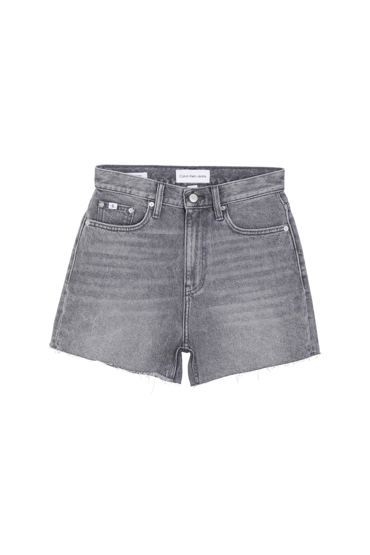 Calvin Klein Jeans Yüksek Bel Normal Gri Kadın Denim Şort J20J2235081BZ