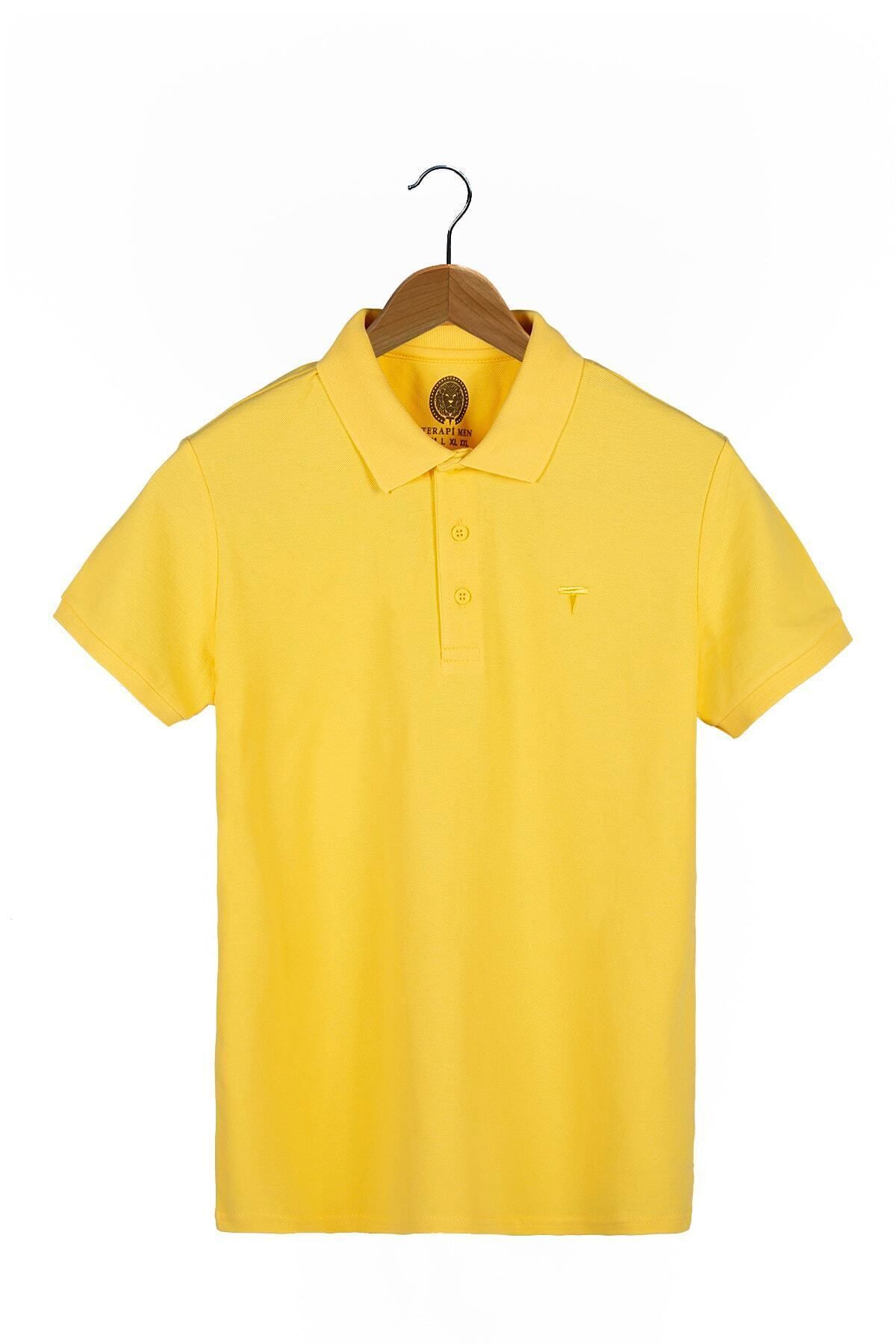 Terapi Men Erkek Sarı Basic Slim Fit Polo Yaka T-shirt