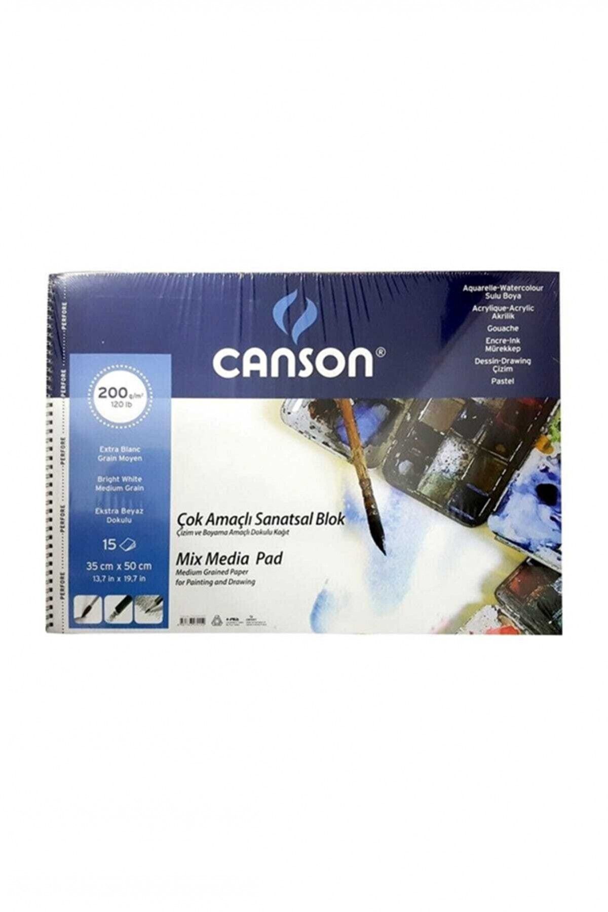 Canson 1557 Mix Media 35x50cm 15yp 200gr Spiralli Çok Amaçlı Çizim Resim Defteri / Fcns200203550