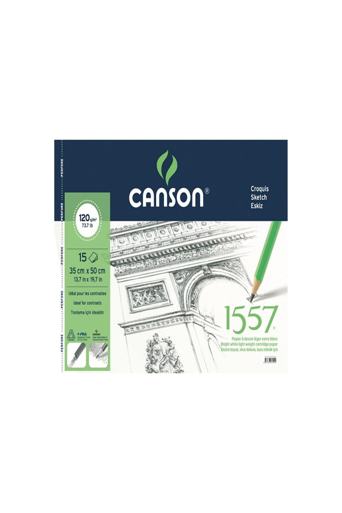 Canson 1557 Desen Çizim Defteri 180gr. 35x50cm