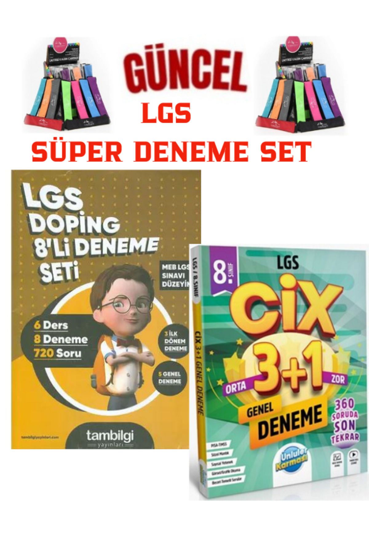 Bilgi Yayınları TamBilgi Yayınları Doping 8 li Deneme(720Soru)+Ünlüler LGS CİX 3+1 Genel Deneme+Kalemlik