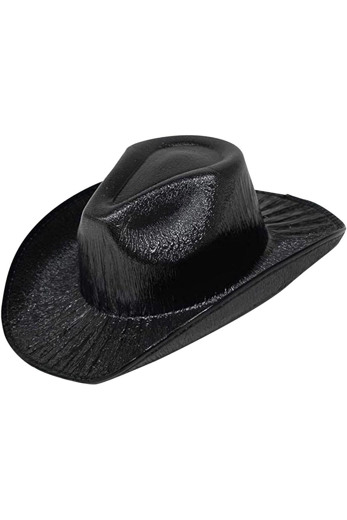 Genel Markalar Neon Hologramlı Kovboy Model Parti Şapkası Siyah Yetişkin 39X36X14 cm (CLZ)