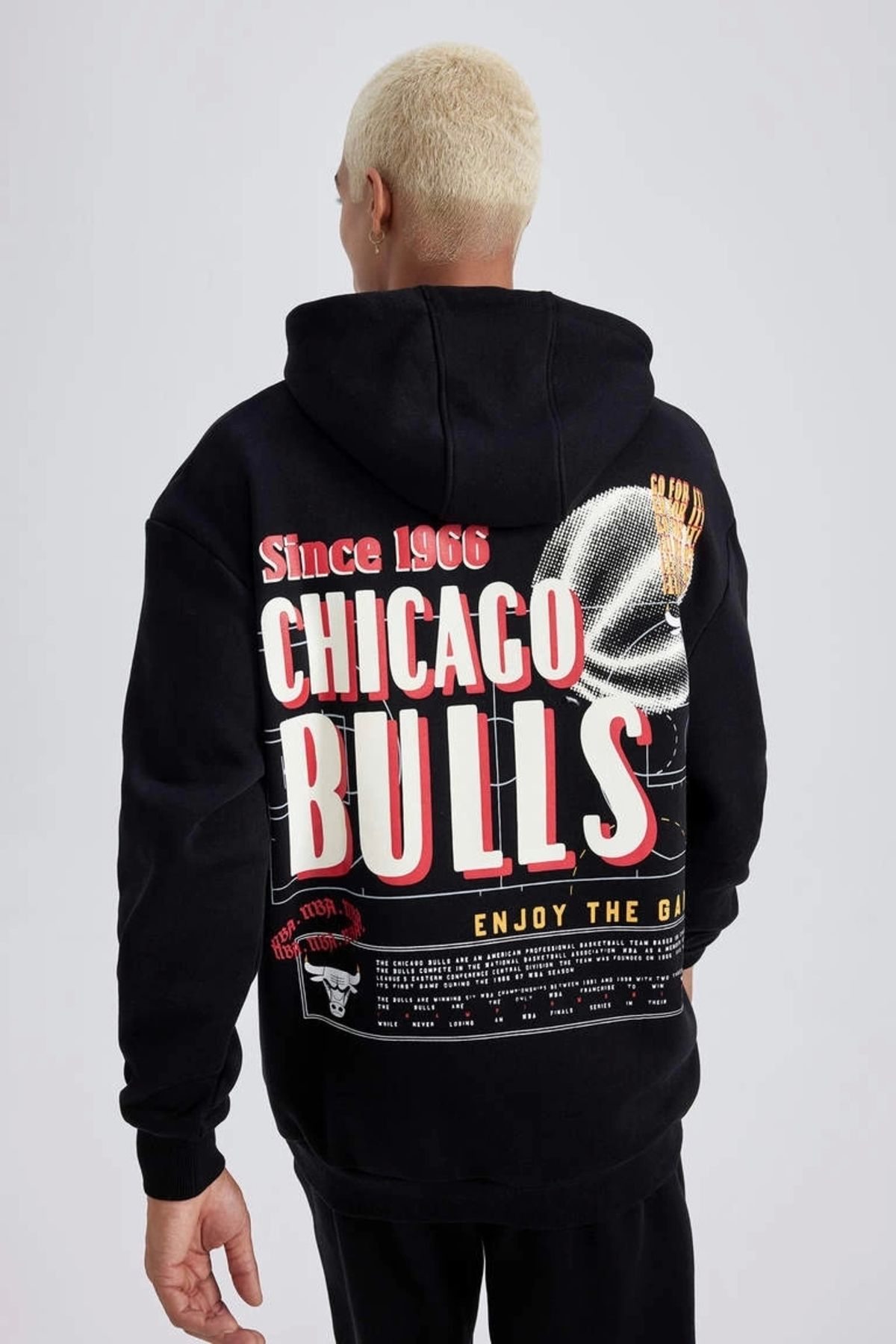 Defacto A7271 Nba Chicago Bulls Boxy Fit Sweat Shirt