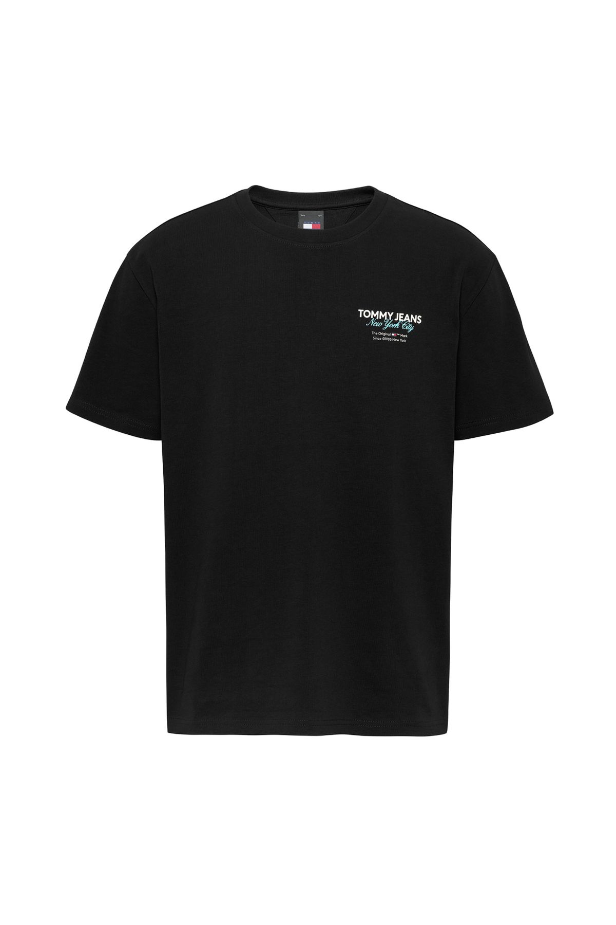 Tommy Jeans Düz Siyah Erkek T-Shirt DM0DM18286BDS