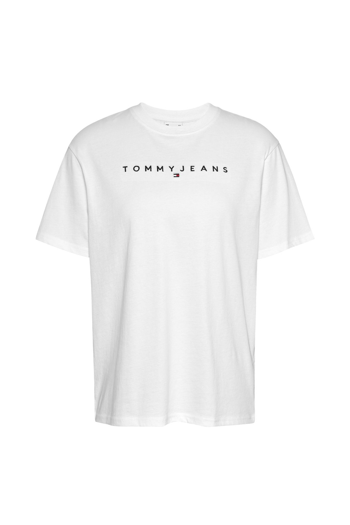 Tommy Jeans Bisiklet Yaka Düz Beyaz Kadın T-Shirt TJW RLX NEW LINEAR TEE