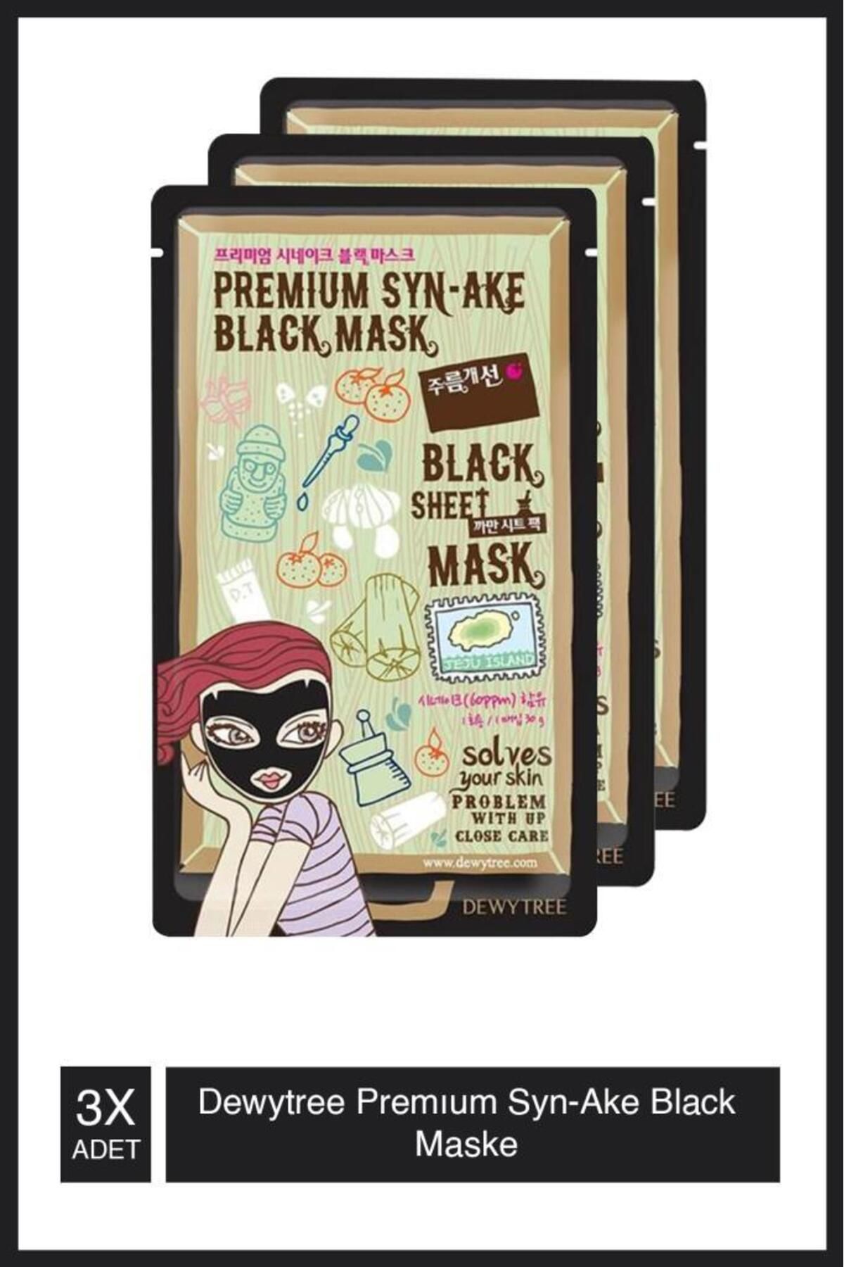 DEWYTREE Premıum Syn-ake Black Mask X3 Adet